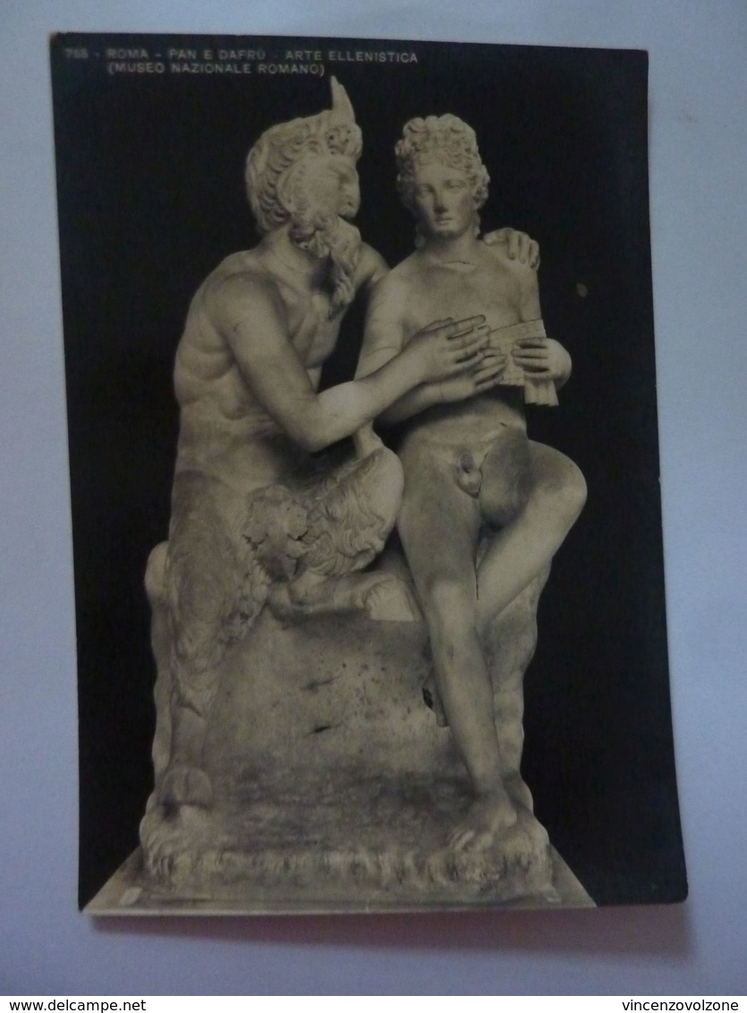 Cartolina "ROMA - PAN E DAFRU' - ARTE ELLENISTICA, MUSEO NAZIONALE ROMANO" Anni '50 - Musei
