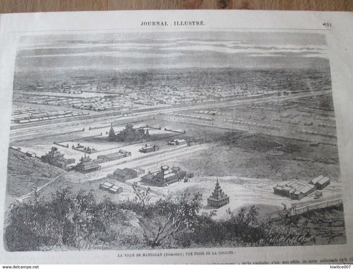 Gravure 1864   BIRMANIE    LA VILLE DE MANDALAY  Vue De La Colline  HILLS VIEW - Myanmar (Burma)