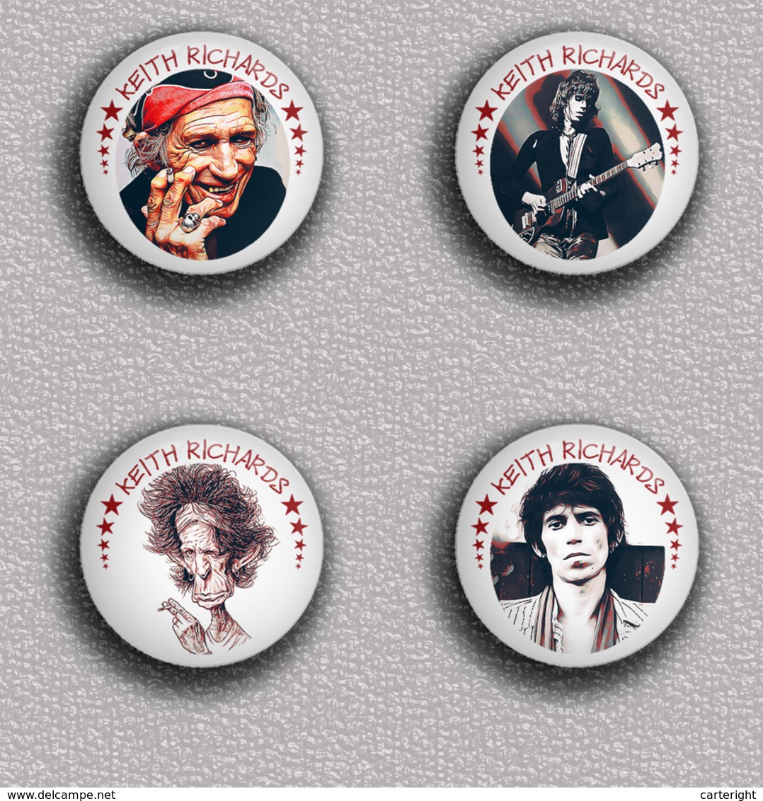 35 X The Rolling Stones Keith Richards Music Fan ART BADGE BUTTON PIN SET 1 (1inch/25mm Diameter) - Musique