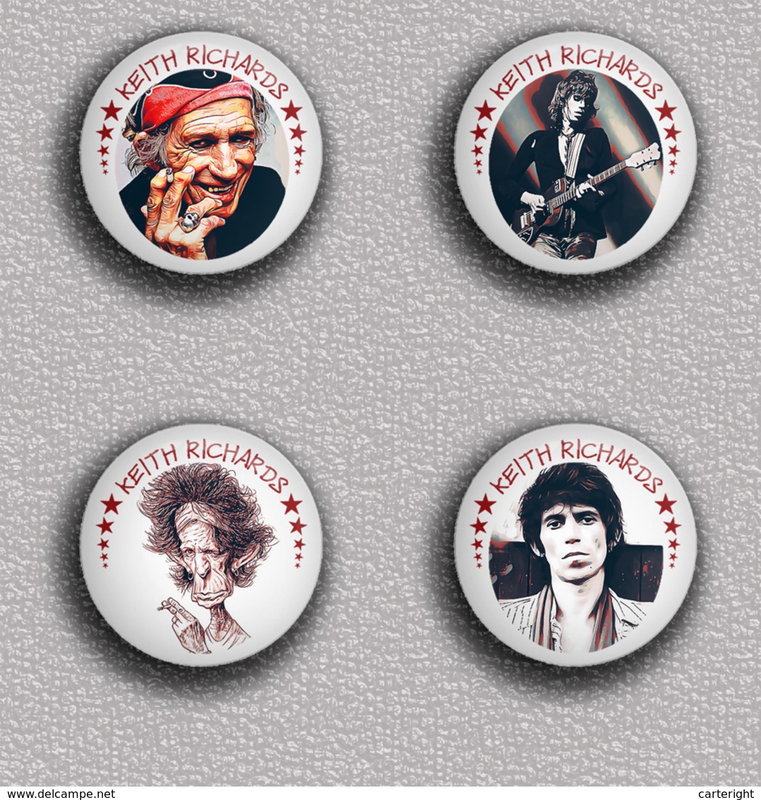 35 X The Rolling Stones Keith Richards Music Fan ART BADGE BUTTON PIN SET 1 (1inch/25mm Diameter) - Musik