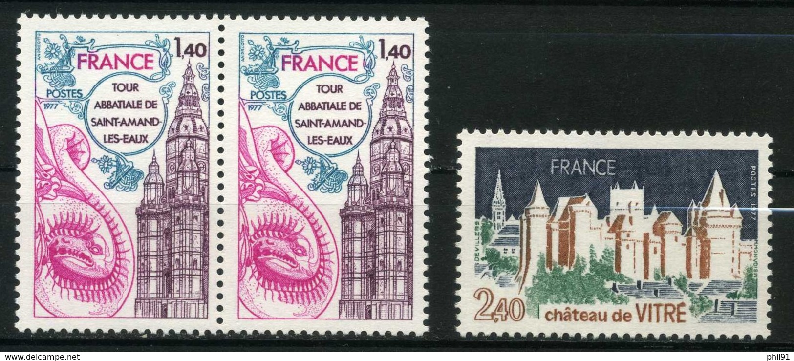 FRANCE   Série Touristique     N° Y&T 1948 Et 1949  ** - Unused Stamps