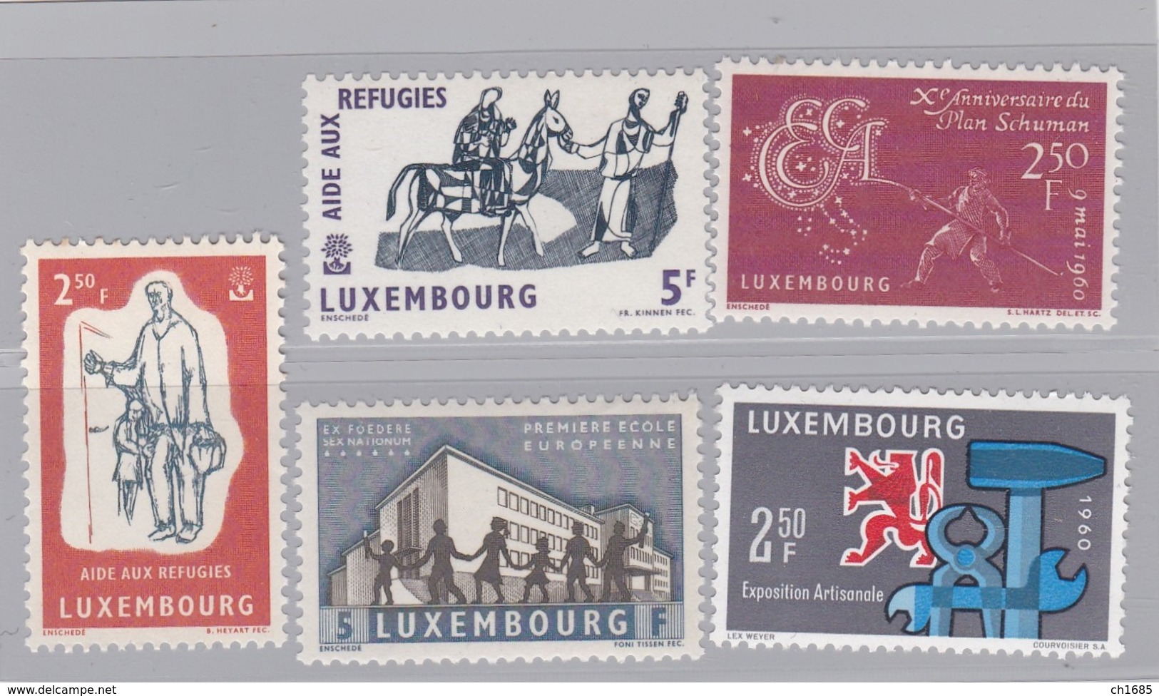LUXEMBOURG :  5 Timbres 576 à 580   Neuf XX - 1948-58 Charlotte De Profil à Gauche