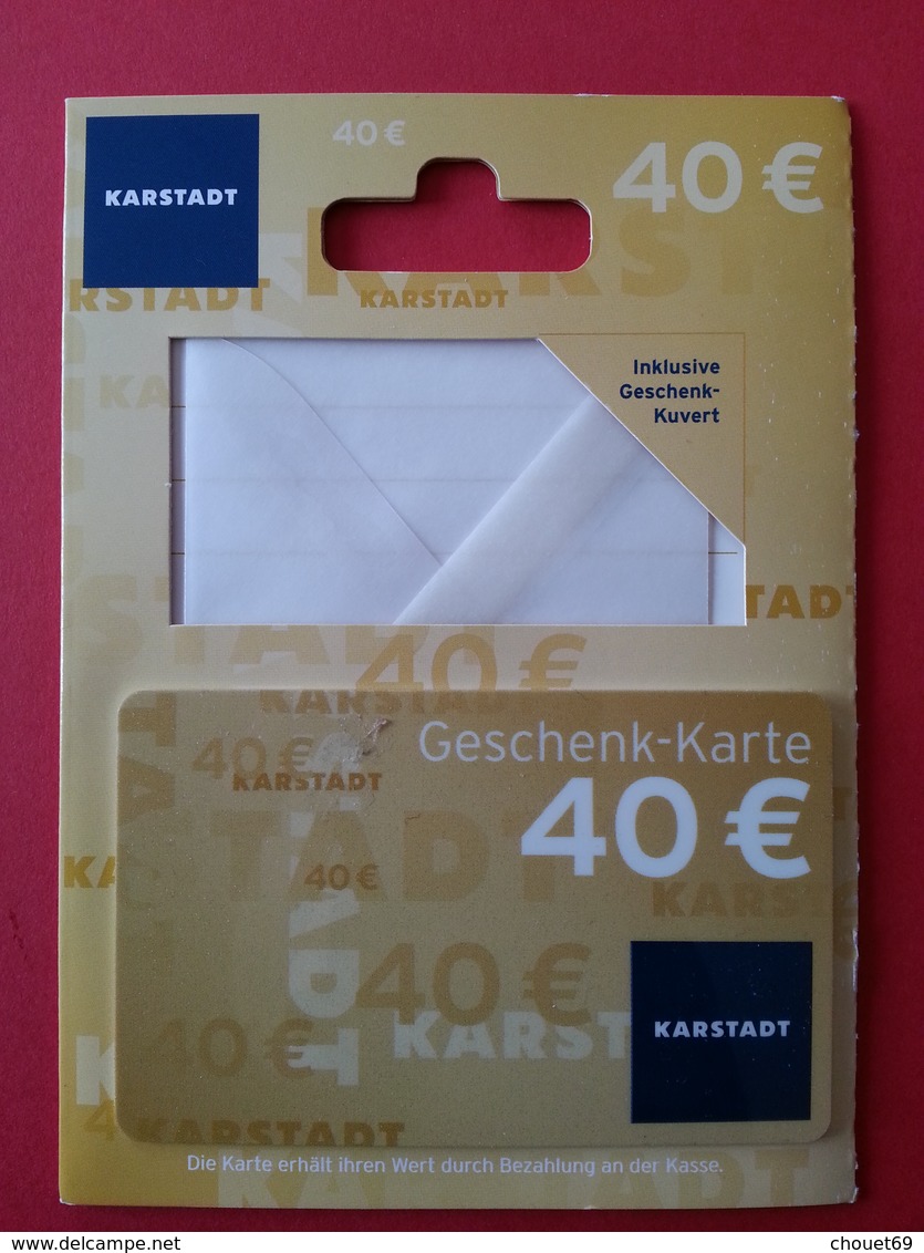 prototype genezen diepte Gift Cards - GERMANY - KARSTADT - MUSTER 40 Euros - DEMO TEST TRIAL CARTE  CADEAU GIFT CARD (SACROC)