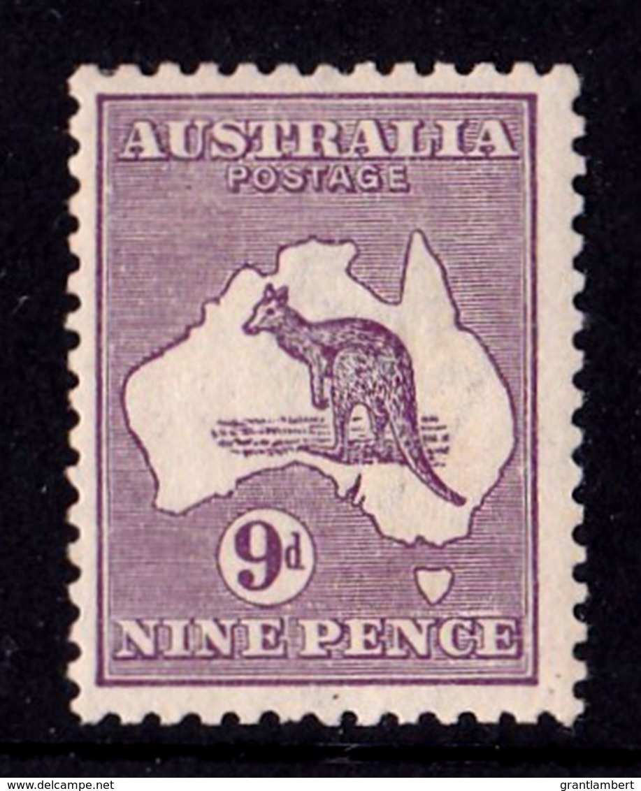 Australia 1919 Kangaroo 9d Violet 3rd Watermark INVERTED Die IIB MH - - Usados