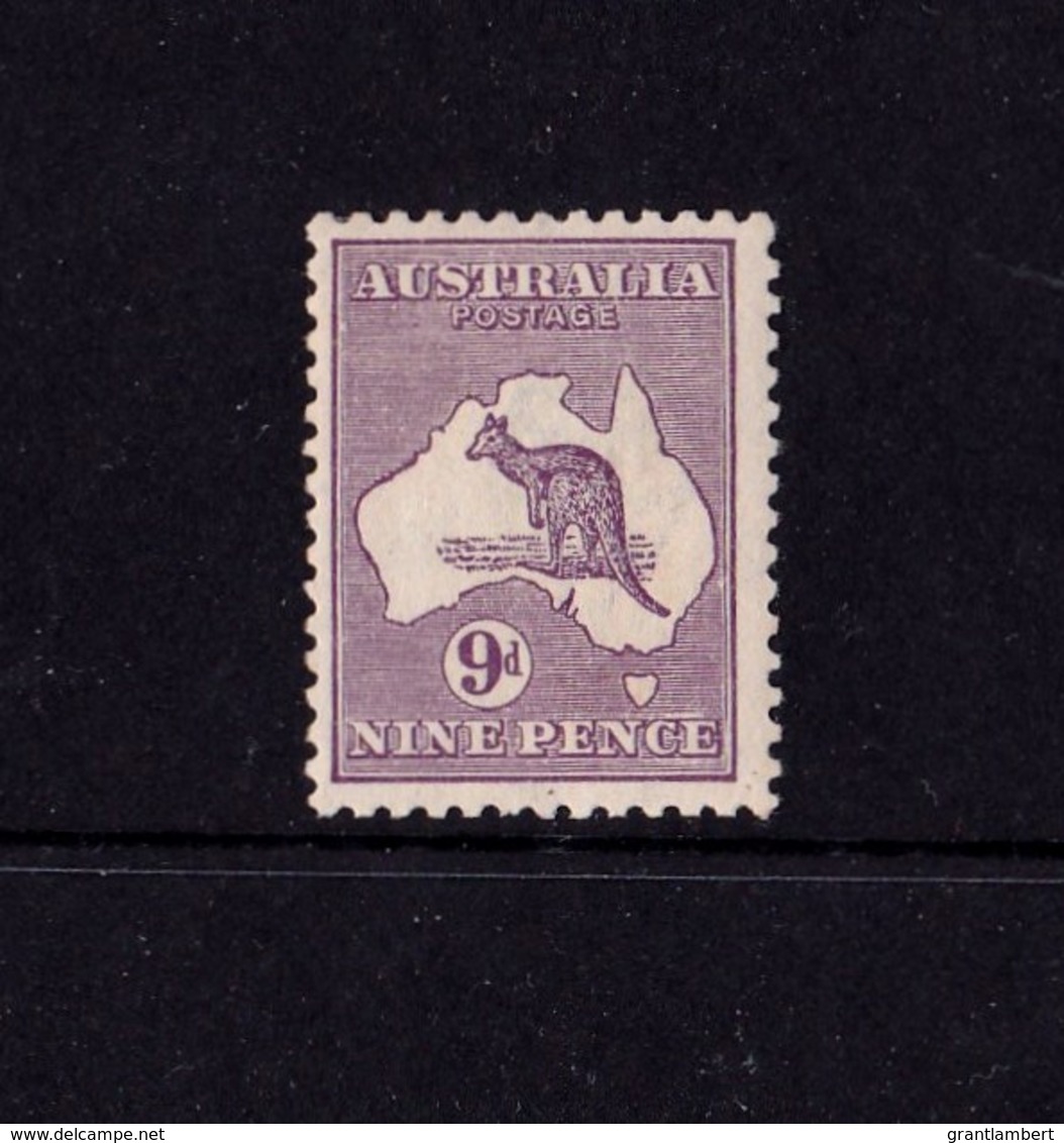 Australia 1919 Kangaroo 9d Violet 3rd Watermark INVERTED Die IIB MH - - Usados