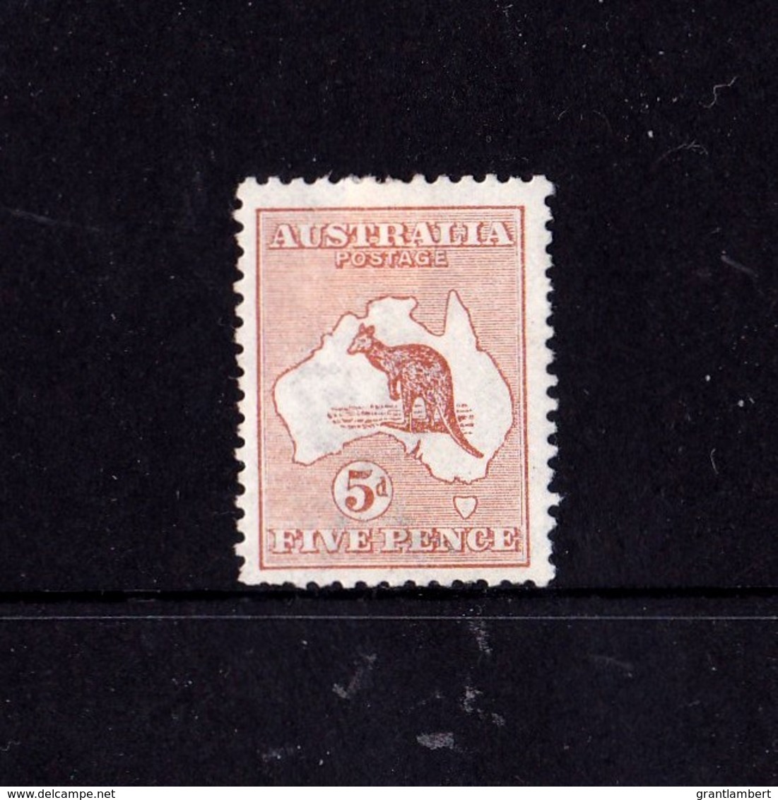 Australia 1913 Kangaroo 5d Chestnut 1st Watermark MH - - - - Neufs