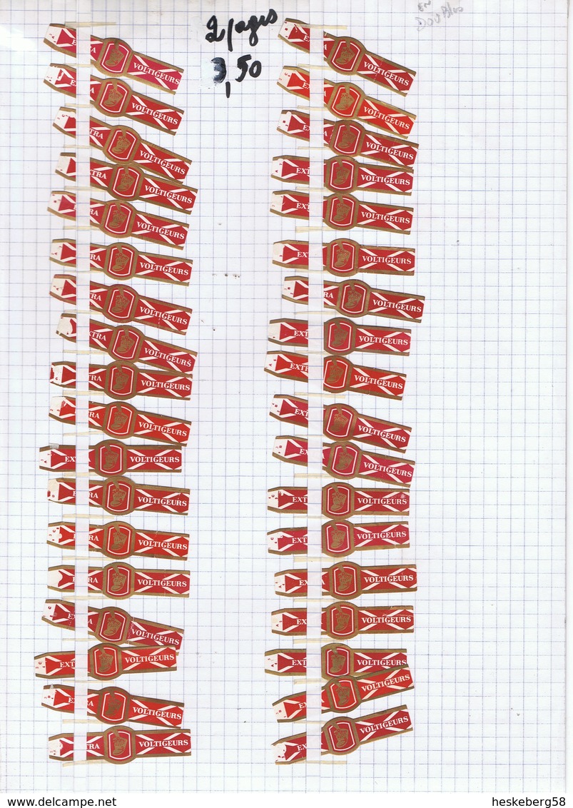 EXTRA VOLTIGEURS : +/- 60 Bagues Françaises Individuelles Avec N° ( Lot 2 ) - Bagues De Cigares