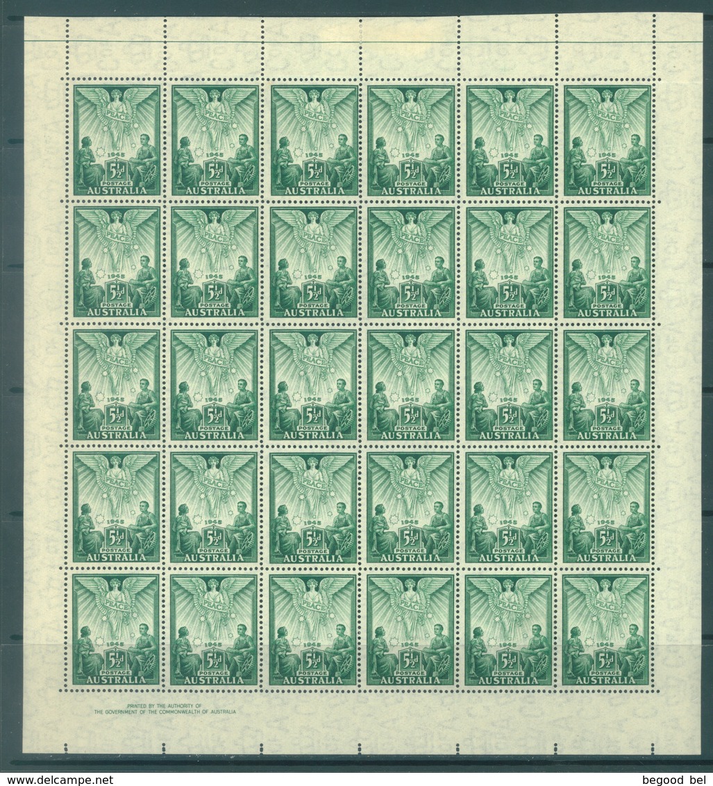 AUSTRALIA - 1946 - MNH/** - PLATE OF 30 STAMPS UPPER WHITE BORDER AT THE MIDDLE MH/* - Yv 149-151 SG 213-215 - Lot 18828 - Feuilles, Planches  Et Multiples