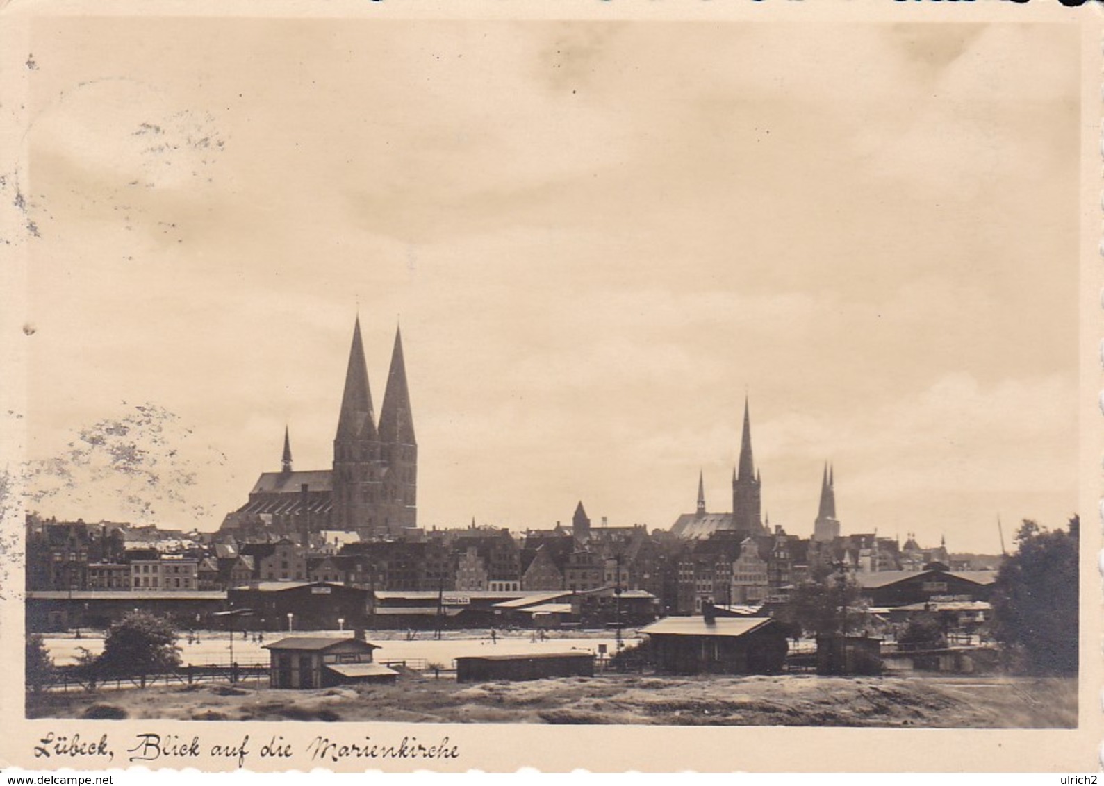 AK Lübeck - Blick Auf Die Marienkirche - 1936 (38498) - Luebeck