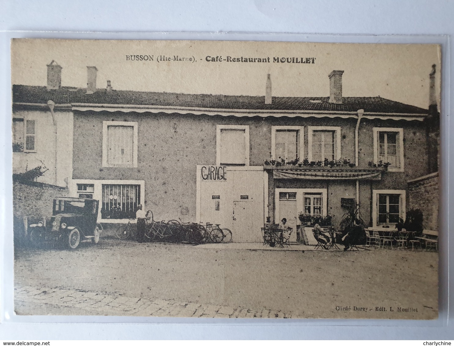 BUSSON CAFE RESTAURANT MOUILLET GARAGE VELO AUTOMOBILE Animée HAUTE MARNE - Autres & Non Classés