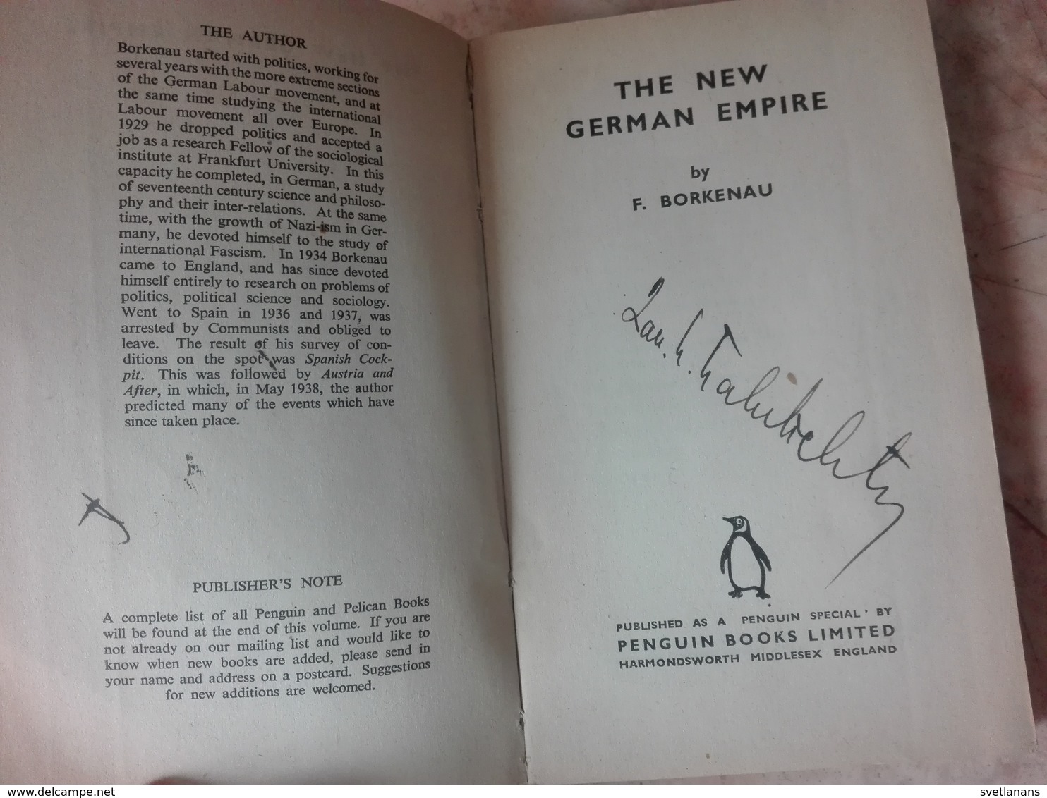 WW2 WWII THE NEW GERMAN EMPIRE F. BORKENAU PENGUIN SPECIAL Paperback 1939 BOOK GERMANY