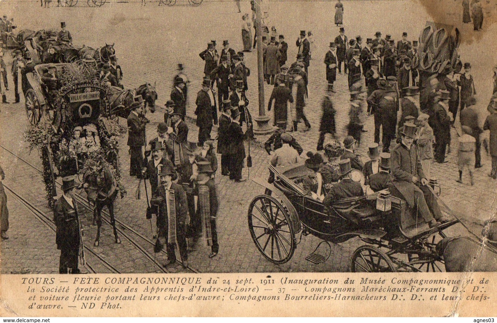 TOURS   - Fete Compagnonnique 1911- Compagnons Marechaux Ferrants Et Bourreliers Harnacheurs - Tours