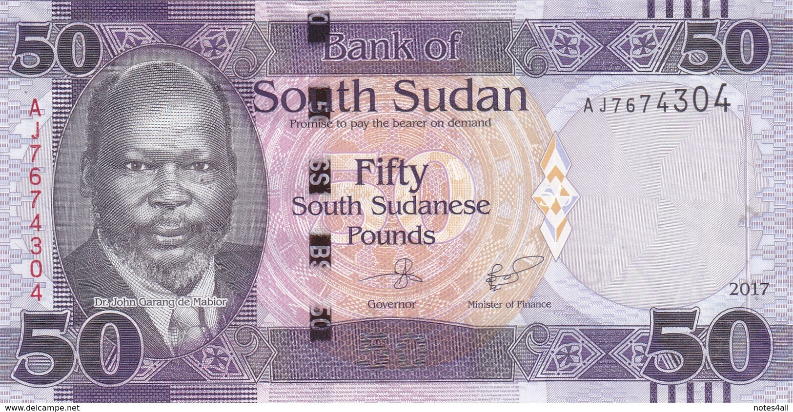 SOUTH SUDAN 1 5 10 20 50 100 POUND 2011 : 2017 P-NEW UNC CURRENT FULL SET Lot - Zuid-Soedan