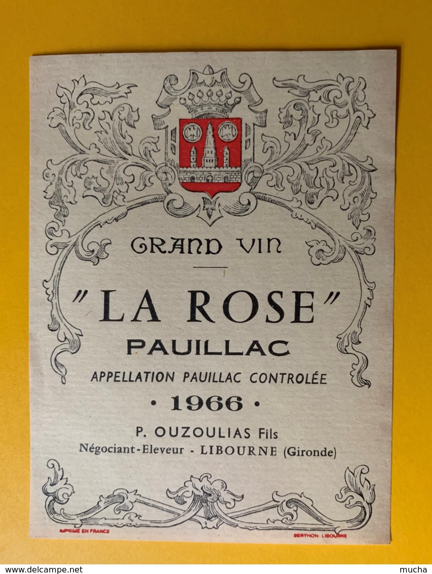 3977 - Château La Rose 1966 Pauillac - Bordeaux