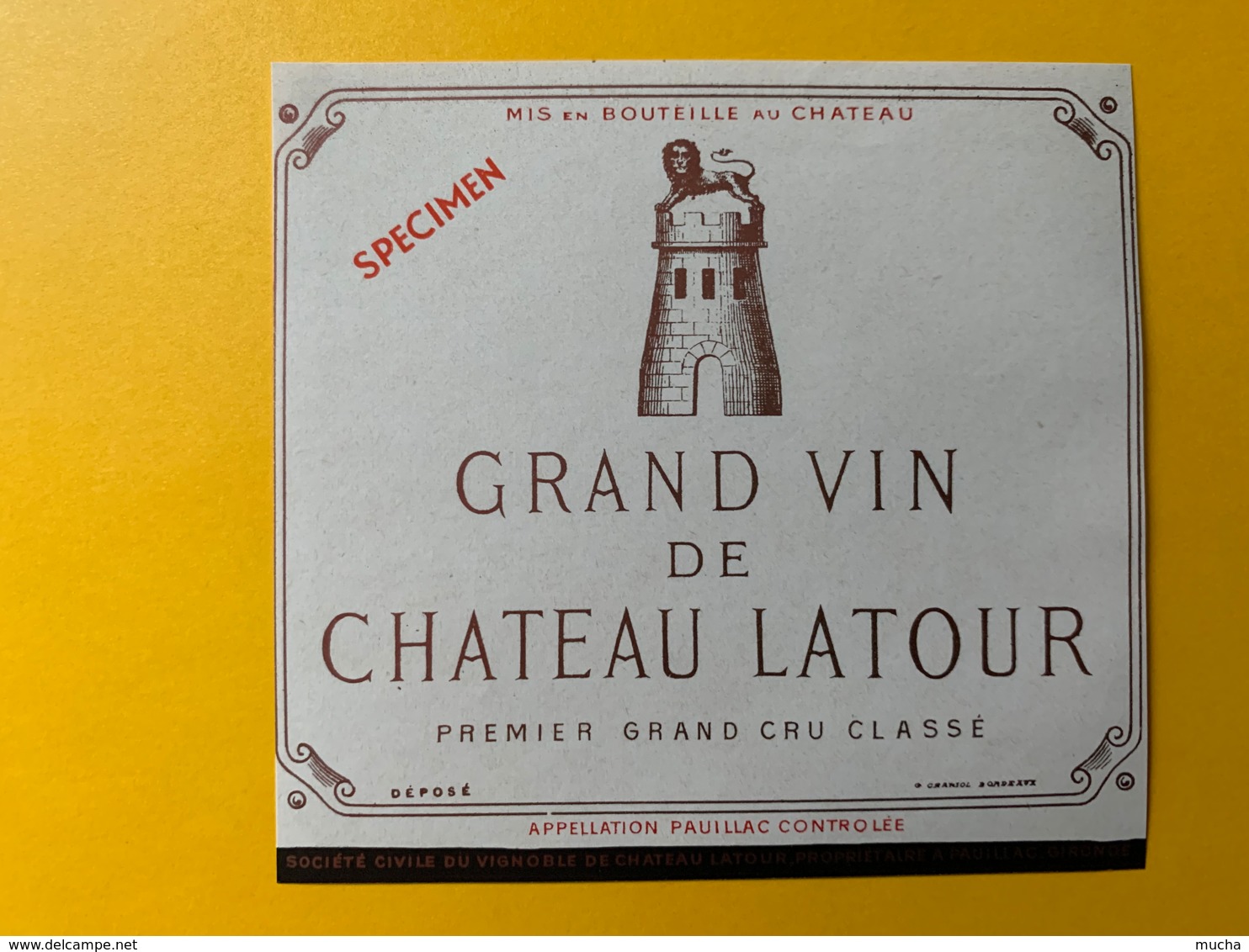 3983 - Grand Vin De Château Latour   Pauillac Spécimen - Bordeaux