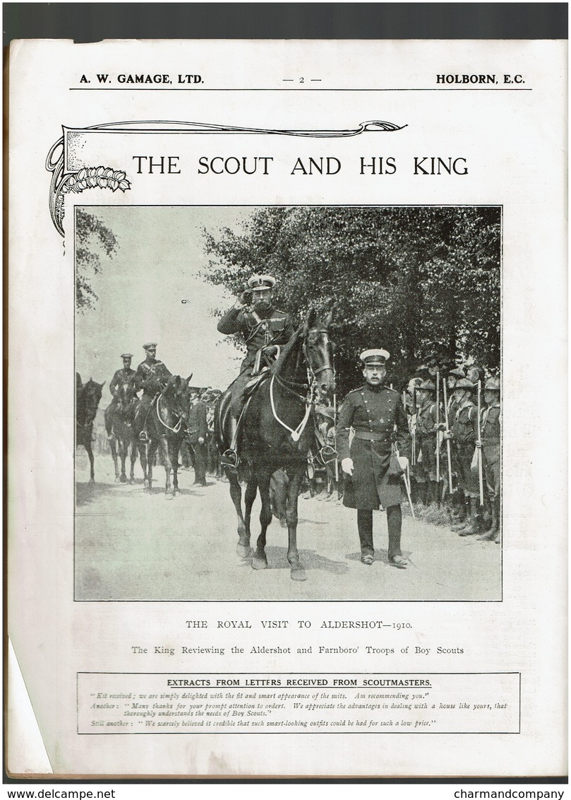 Rare ! Catalogue 1911 GAMAGE's The Worlds' Largest SCOUT Outfitters - Scoutisme - 11 Scans - Scoutisme