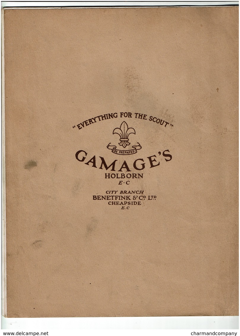 Rare ! Catalogue 1911 GAMAGE's The Worlds' Largest SCOUT Outfitters - Scoutisme - 11 scans