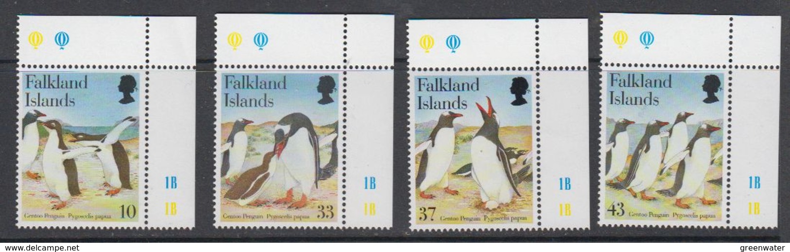 Falkland Islands 2001 Gentoo Penguins 4v  (corners) ** Mnh (41581C) - Falkland