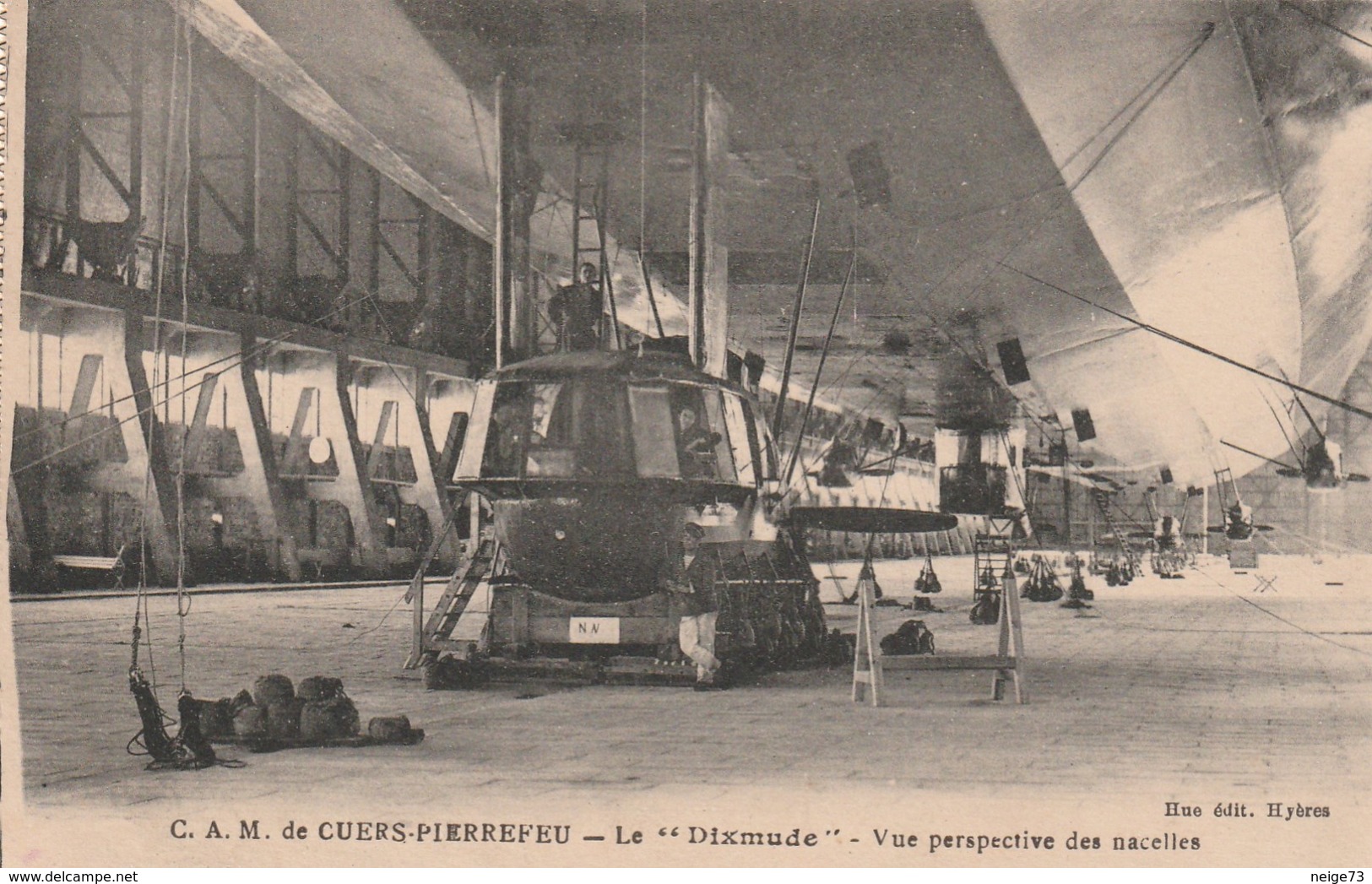 Carte Postale Ancienne - C.A.M. De Cuers-Pierrefeu - Le Dixmude - Vue Perspective Des Nacelles - Dirigibili