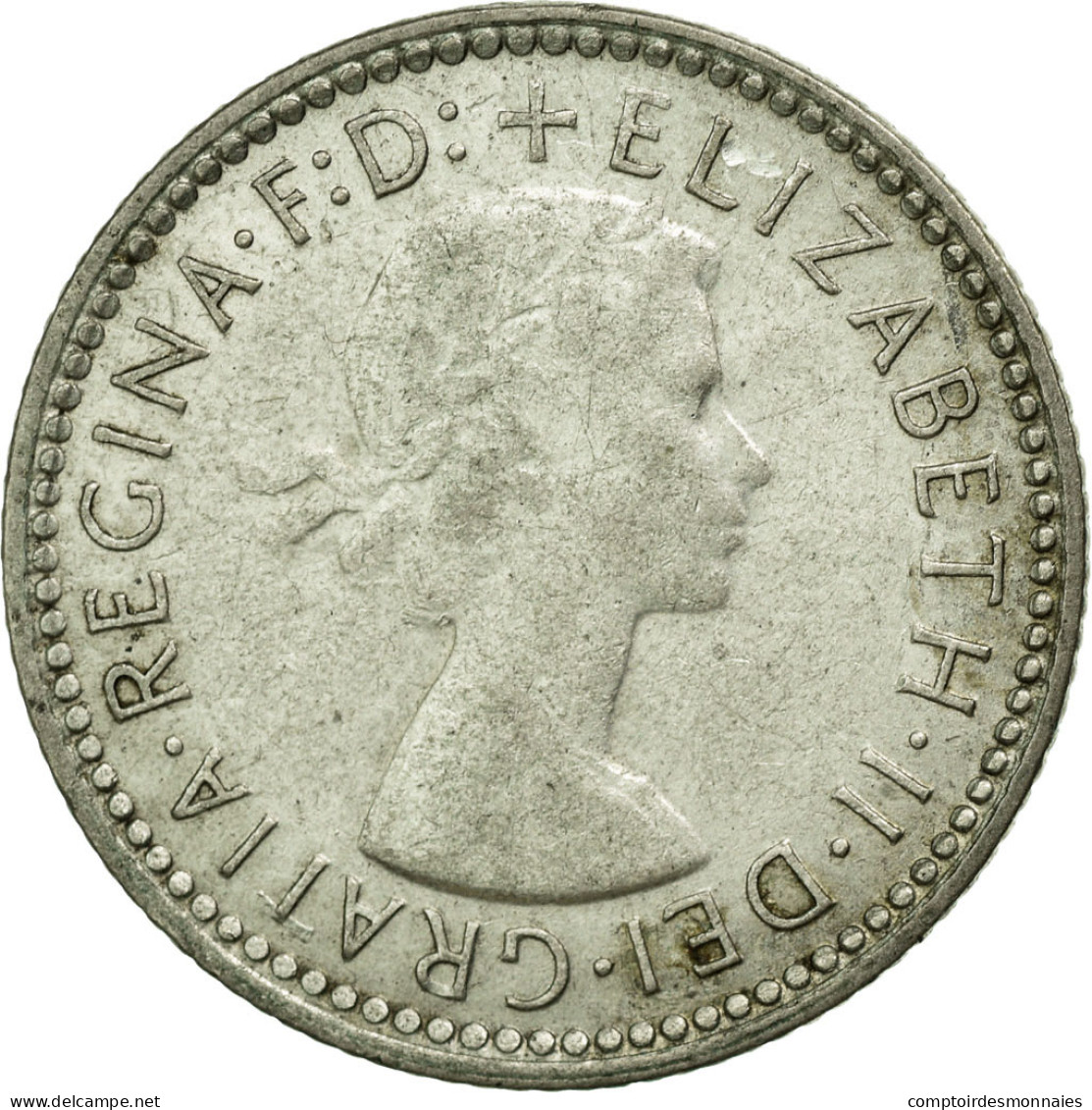 Monnaie, Australie, Elizabeth II, Sixpence, 1960, Melbourne, TTB, Argent, KM:58 - Sixpence