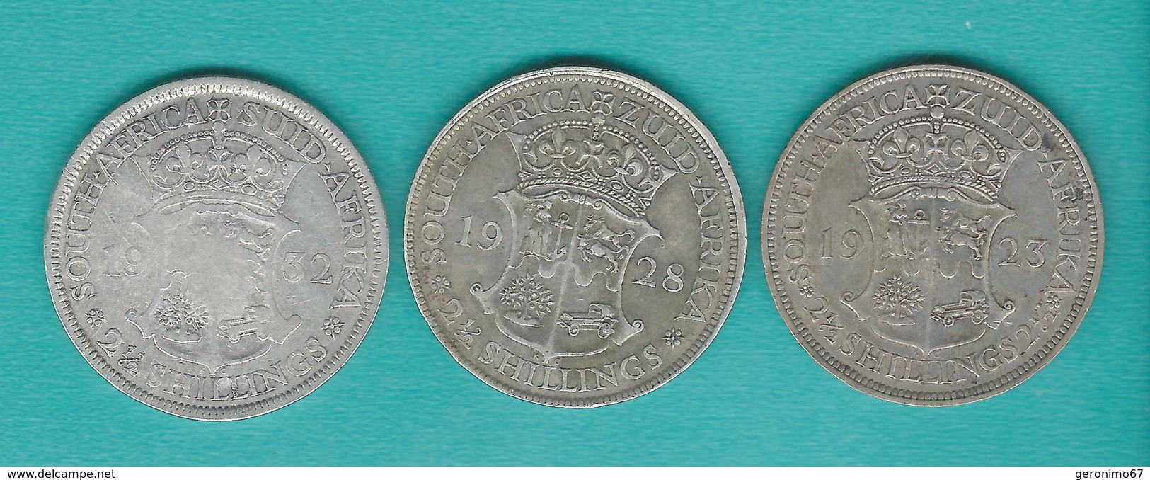 South Africa - George V - Half Crown / 2 ½ Shillings (KM19.1) 1928 (KM19.2) & 1932 (KM19.3) - South Africa