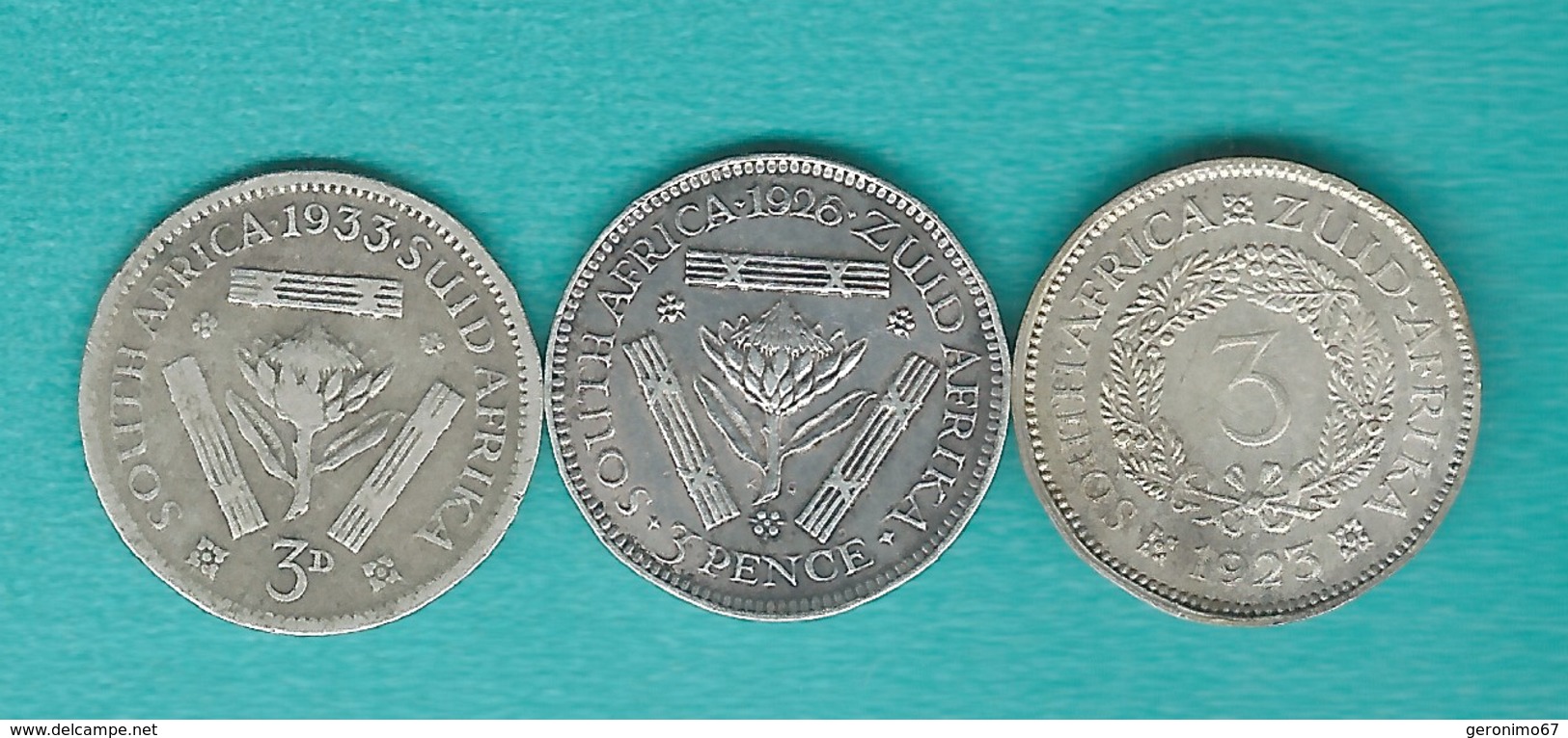 South Africa - George V - 3 Pence - 1923 (KM15a) 1926 (KM15.1) 1933 (KM15.2) - Afrique Du Sud