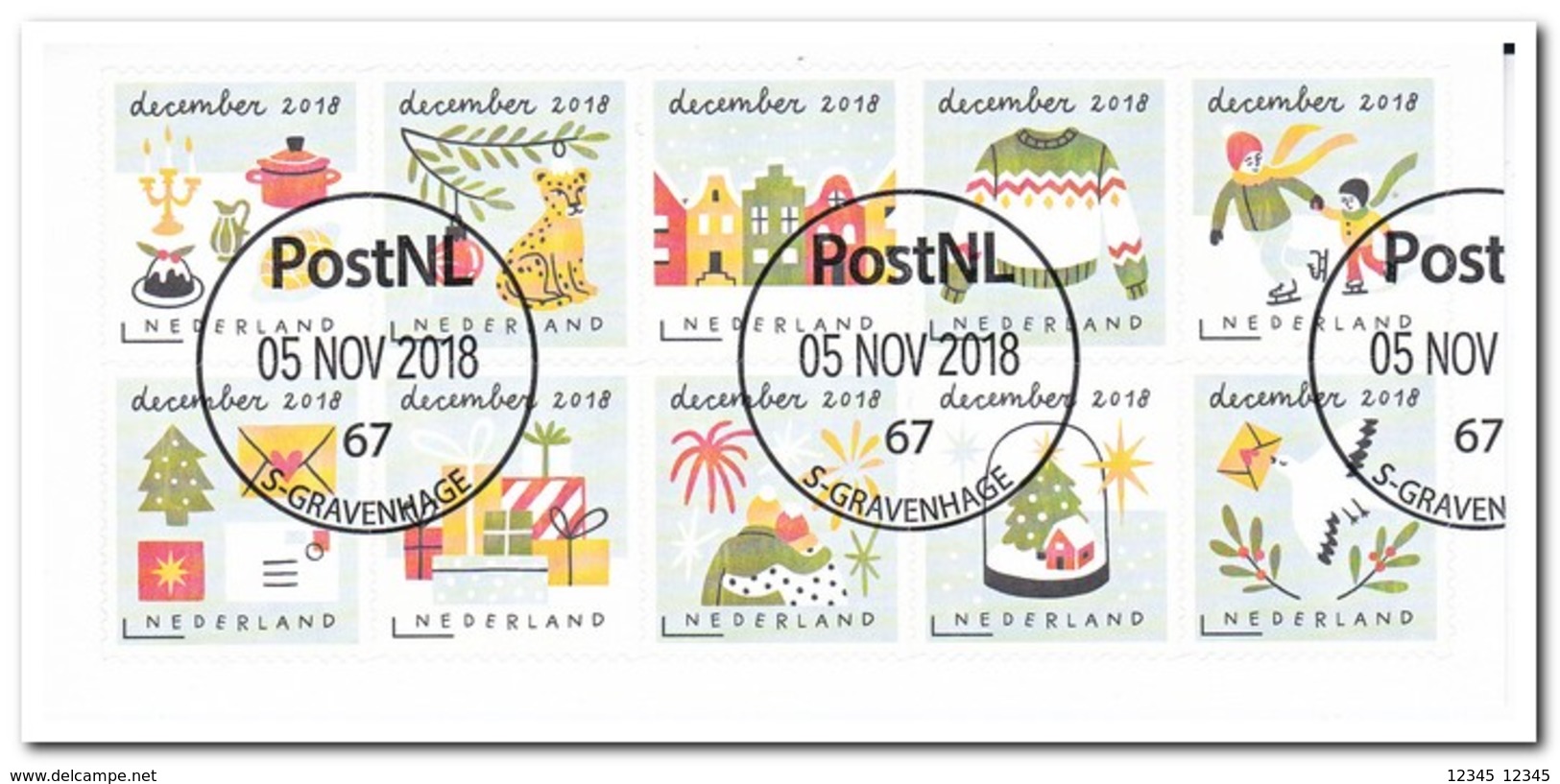 Nederland 2018, NVPH ?, Gestempeld USED, Christmas - Gebruikt