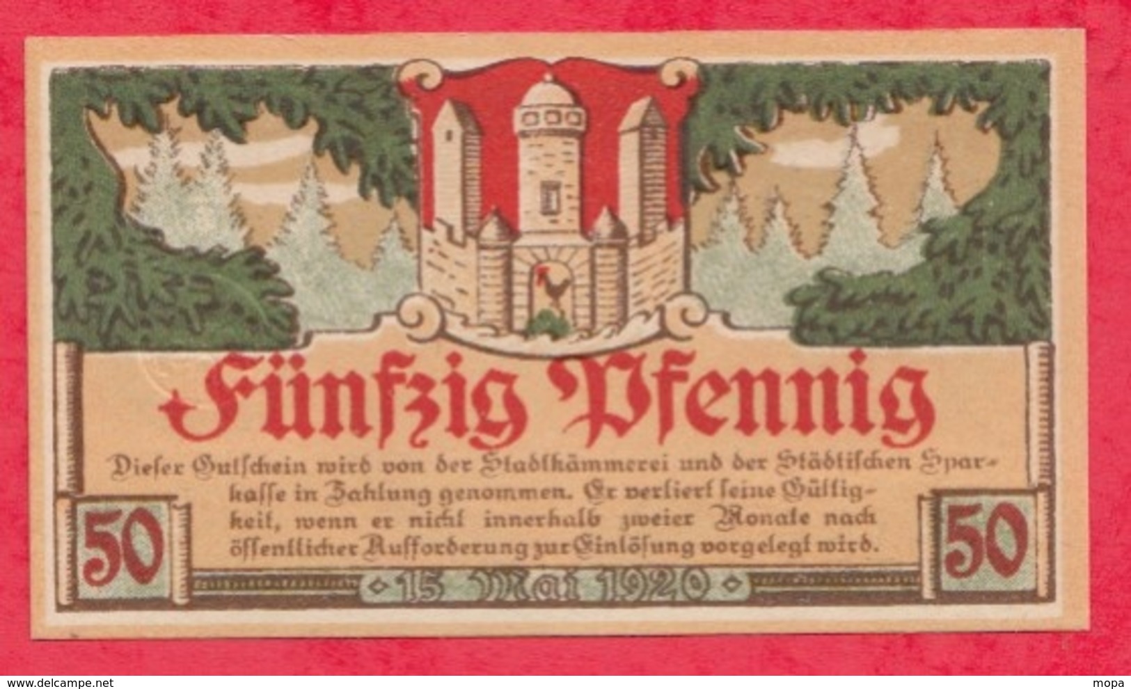 Allemagne 1 Notgeld De 50 Pfenning Stadt Meiningen UNC N °2466 - Collections