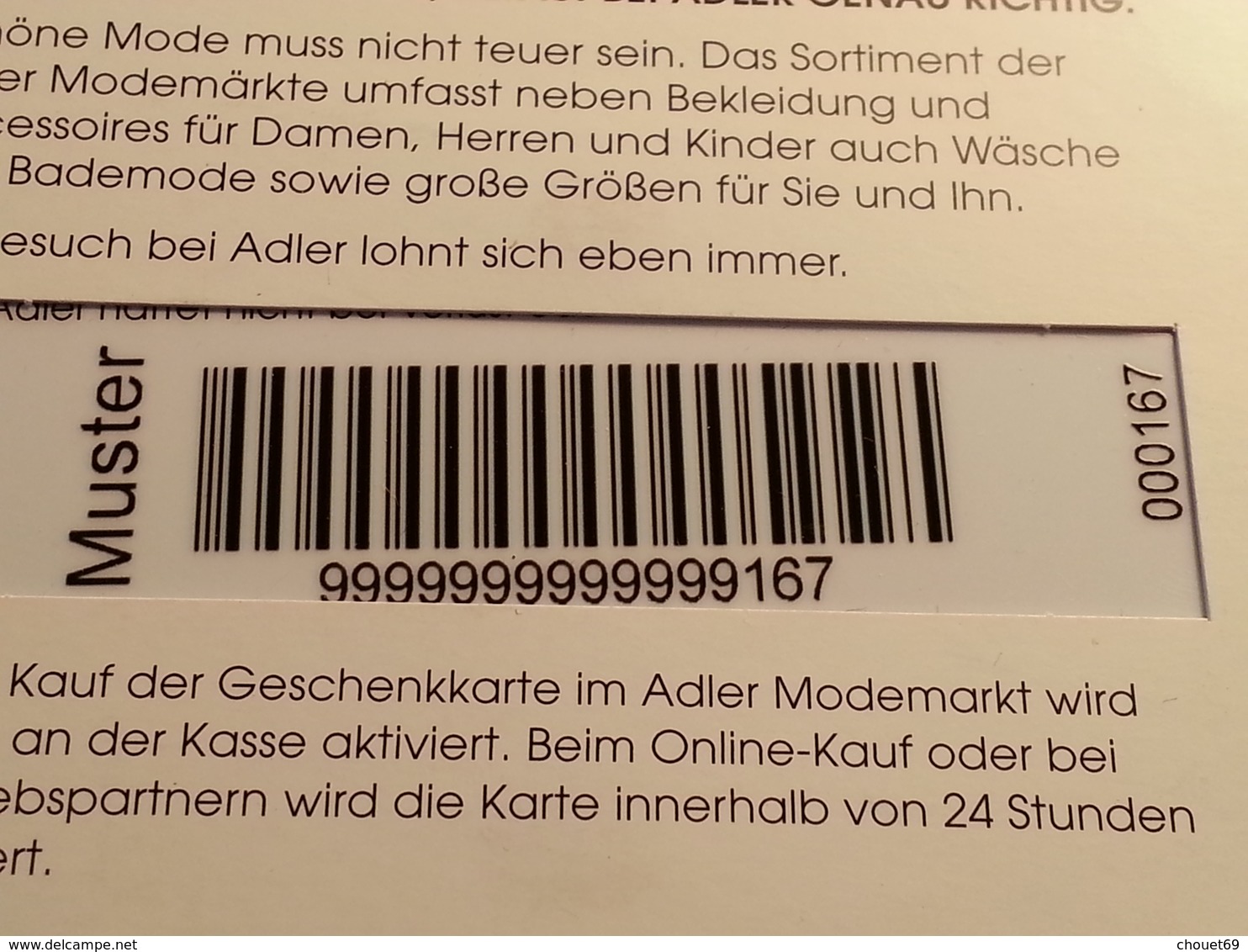 GERMANY - ADLER - MUSTER 25 Euros - DEMO TEST TRIAL CADEAU GIFT CARD (SACROC) - Cartes Cadeaux