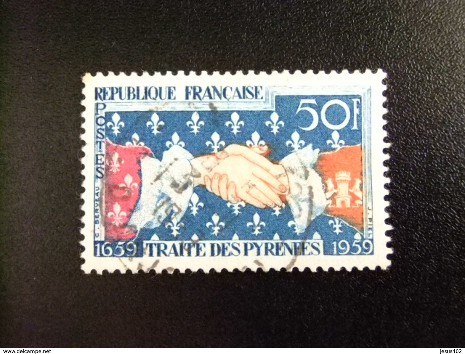 Francia 1959 Traité Des Pyrénées Yvert 1223 FU - 1959-1960 Marianne (am Bug)