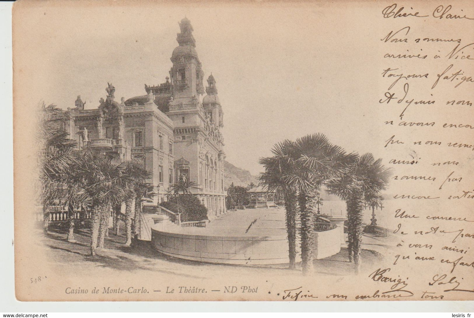 CPA - CASINO DE MONTE CARLO - LE THEATRE - N. D. - 548 - PRECURSEUR - Monte-Carlo