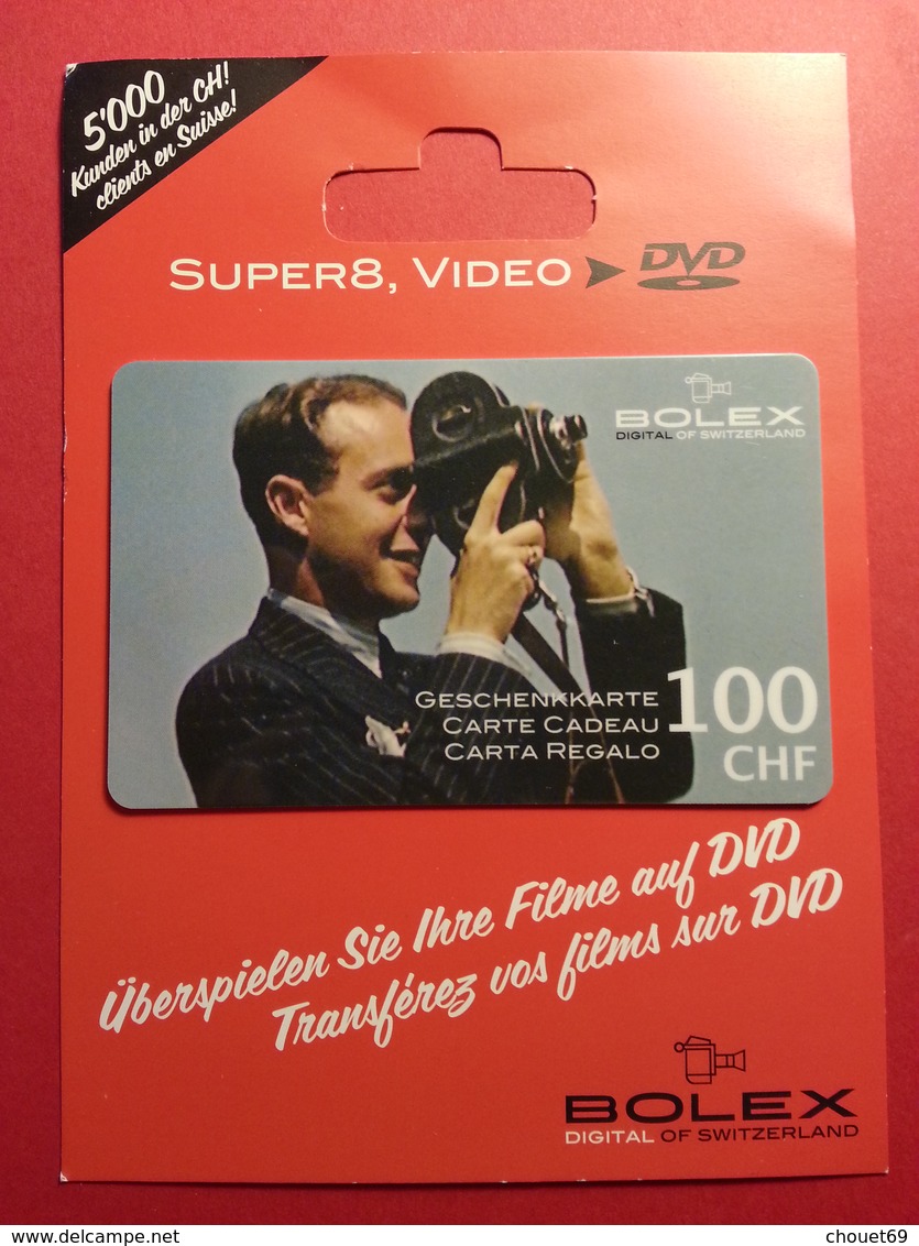 SWITZERLAND - BOLEX SUISSE - MUSTER 100 CHF - DVD VIDEO DEMO TEST TRIAL CADEAU GIFT CARD (SACROC) - Cartes Cadeaux