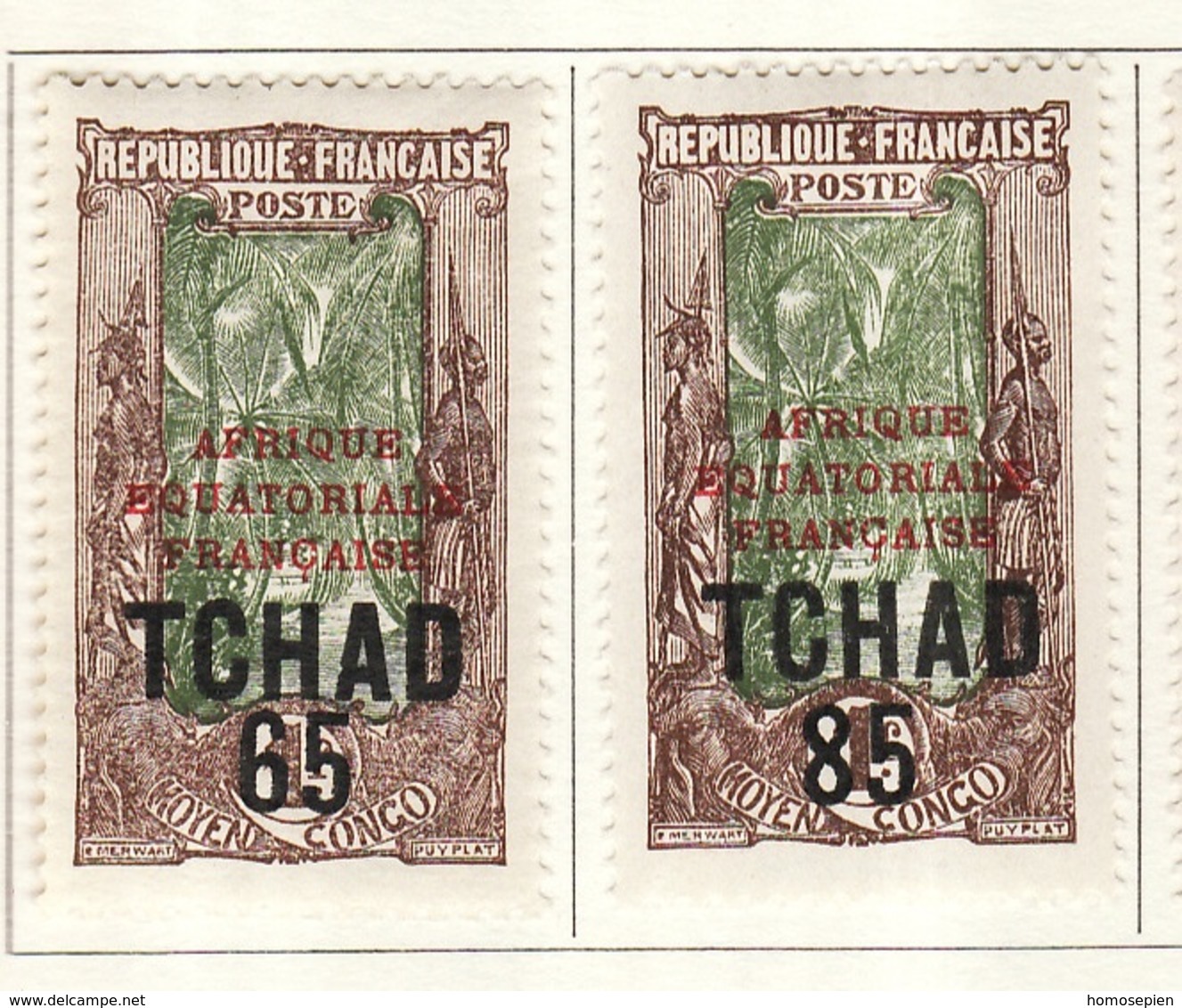 Tchad - Tschad - Chad 1925 Y&T N°45 à 46 - Michel N°45 à 46 * - Avenue Des Cocotiers - Unused Stamps