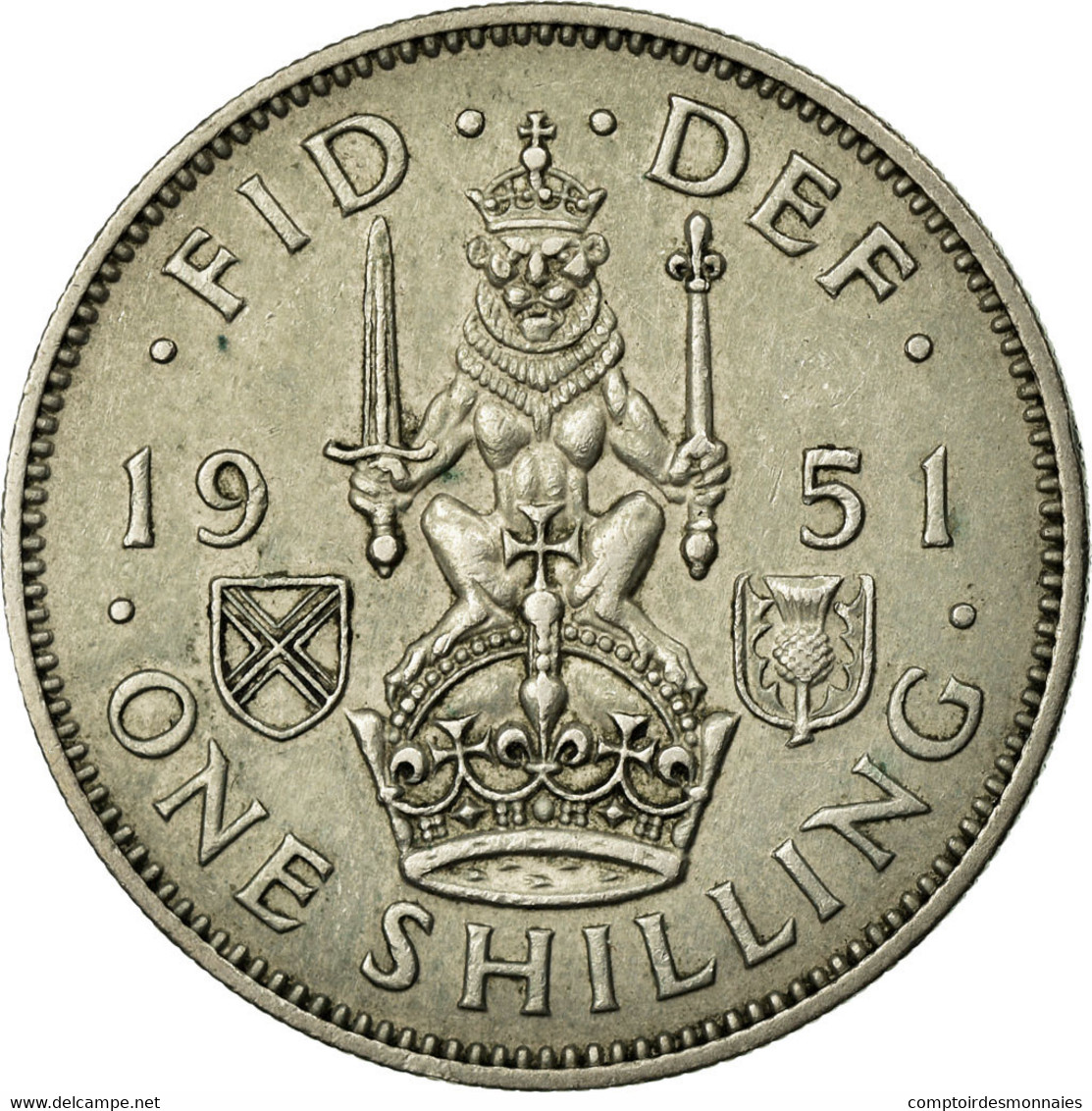 Monnaie, Grande-Bretagne, George VI, Shilling, 1951, TTB, Copper-nickel, KM:877 - I. 1 Shilling