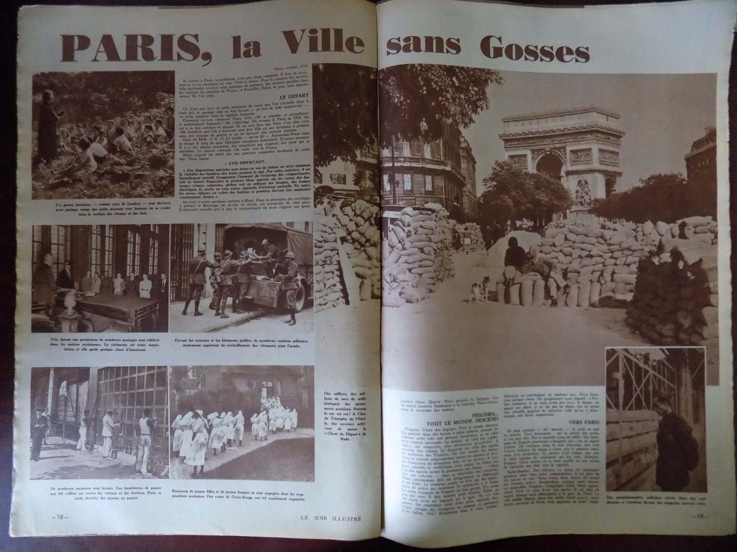 Le Soir Illustré n° 609 troupes anglaises en France - ligne Maginot - R.A.F. - Paris - asile Jules Ruhl à Veeweyde...