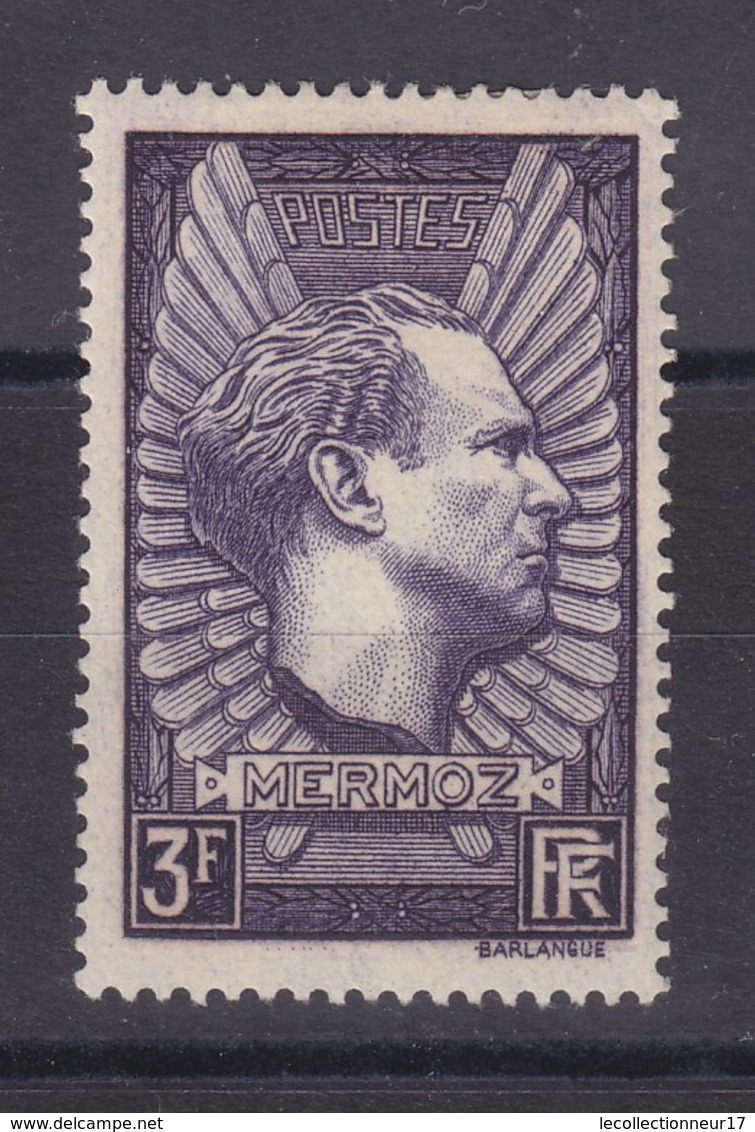 France Année 1937 Jean Mermoz  N° 338* 3 F Lilas  Lot 1287 - Neufs