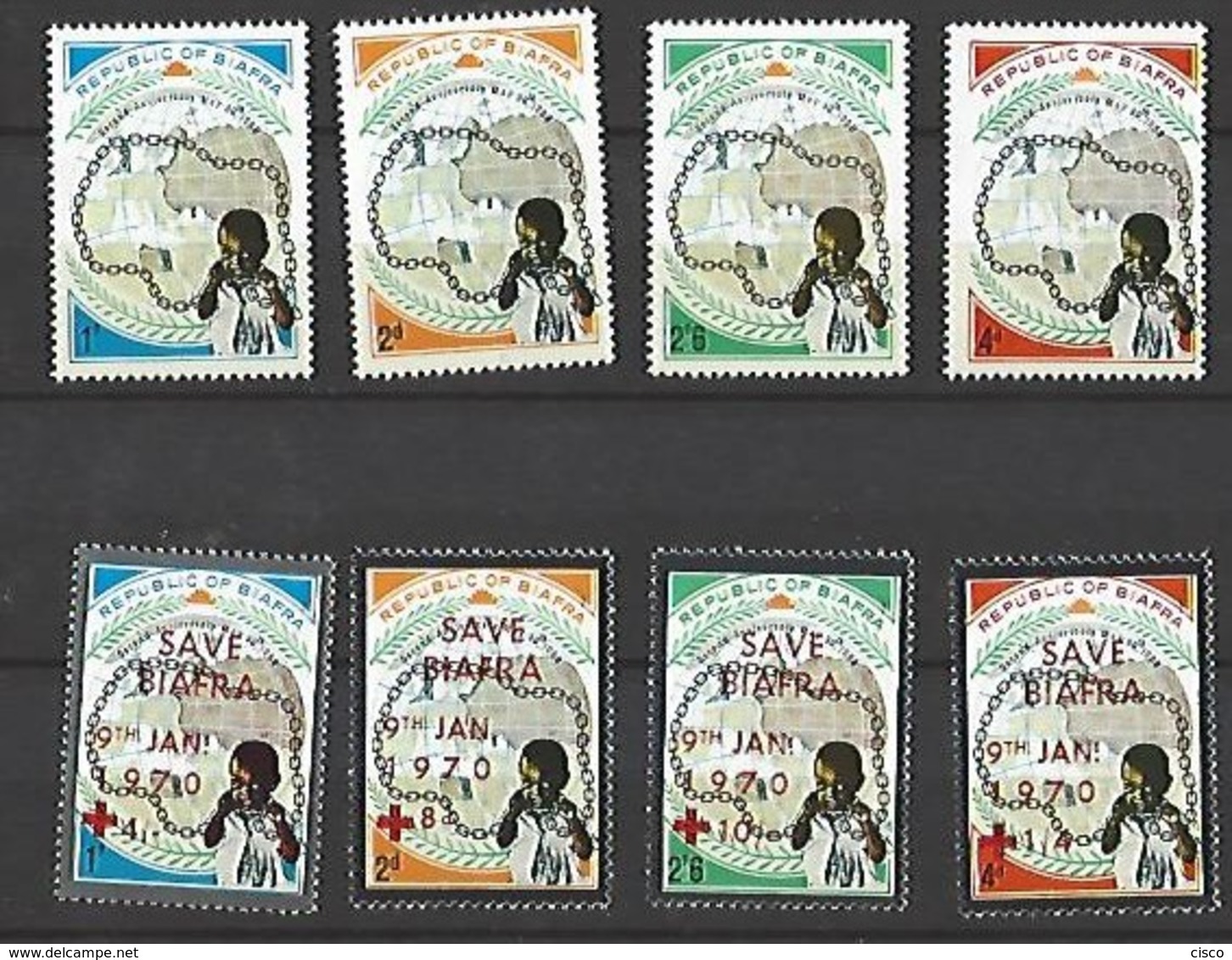 NIGERIA - BIAFRA 2e Anniversaire De L'indépendance Et Timbres Surchargés Avant Réintégration Dans Le Nigéria - Nigeria (1961-...)