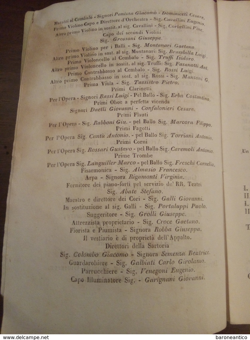 Libretto D'opera Genoveffa Del Brabante  Milano Pirola 1853/54 Pagine 32 - Documentos Históricos