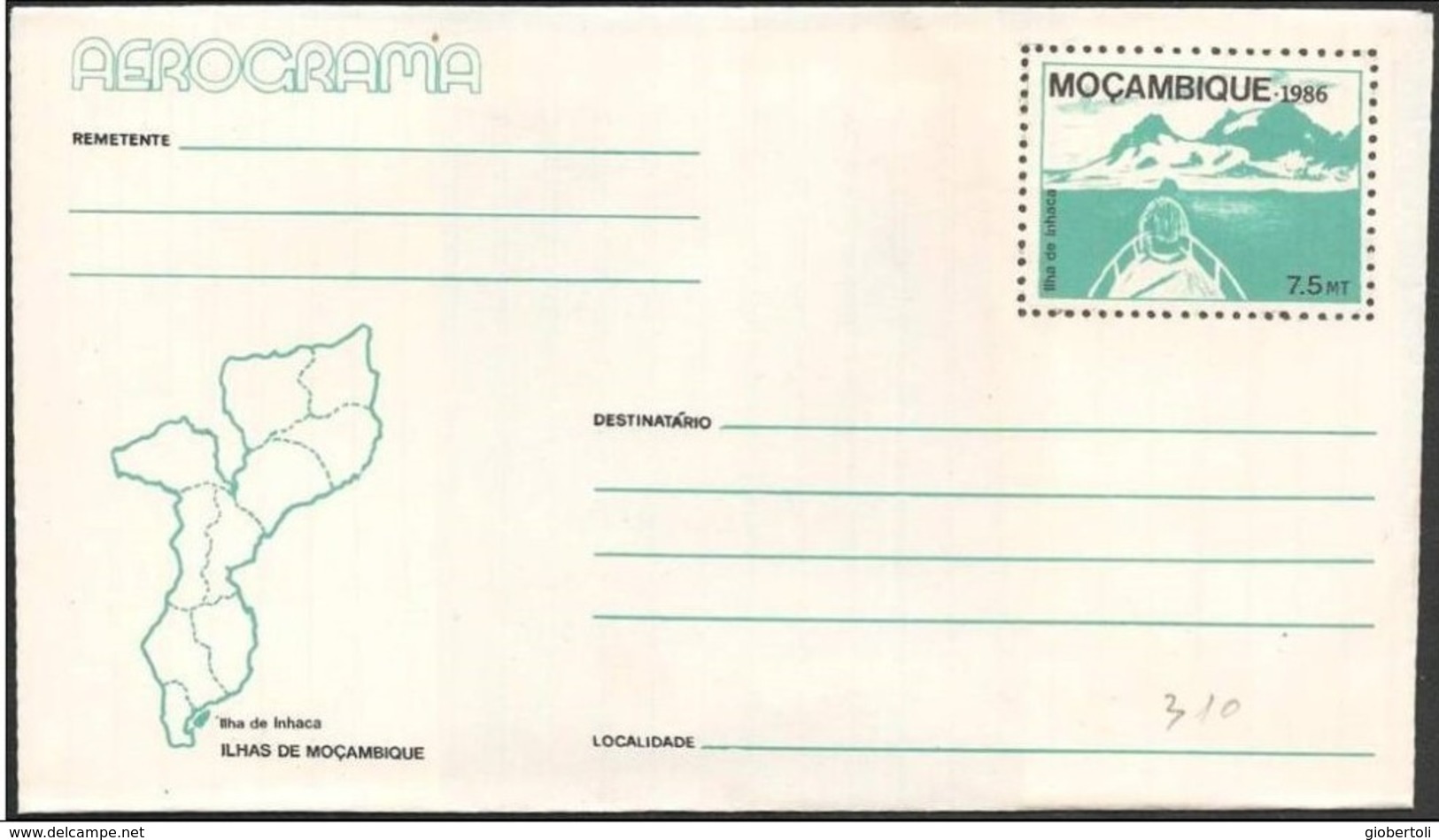 Mozambico/Mozambique: Intero, Stationery, Entier, Isola Inhaca, île Inhaca, Island Inhaca, Map, Carte, Mappa - Isole