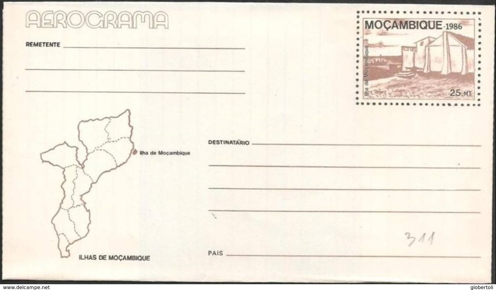 Mozambico/Mozambique: Intero, Stationery, Entier, Isola Mozambico, île, Island Mozambique, Map, Carte, Mappa - Isole