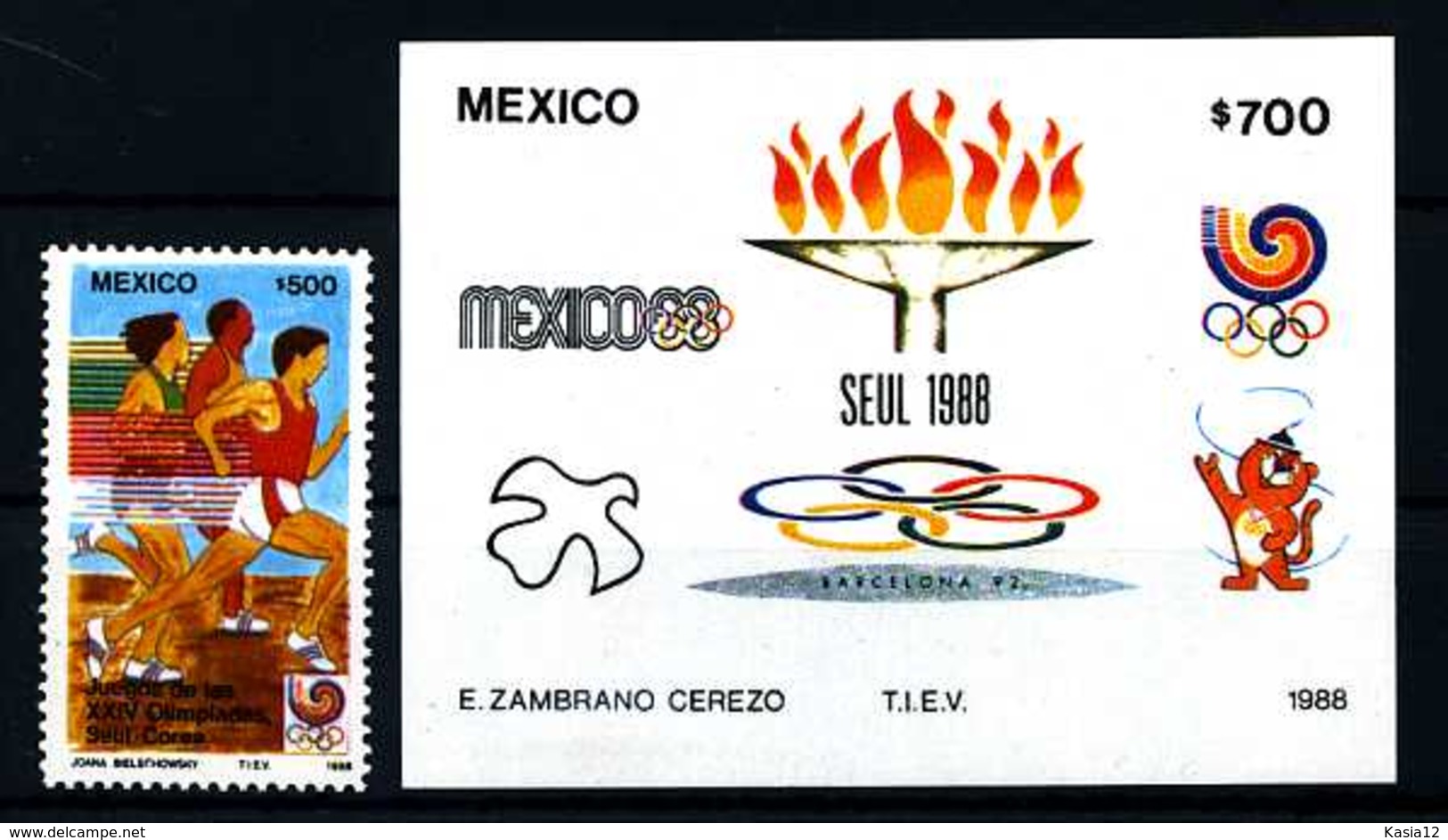 E19904)Olympia 88, Mexico 2091** + Bl 35** - Summer 1988: Seoul