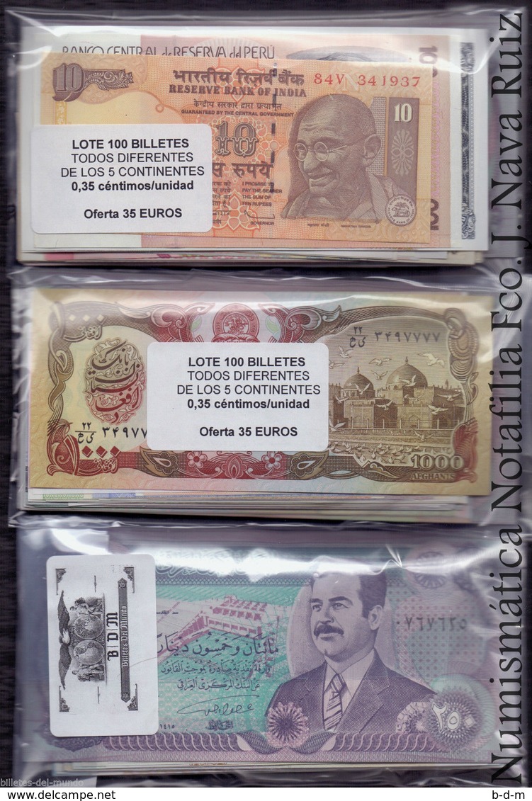 Lote De 25 Billetes Del Mundo - Todos Diferentes SC UNC - Otros & Sin Clasificación