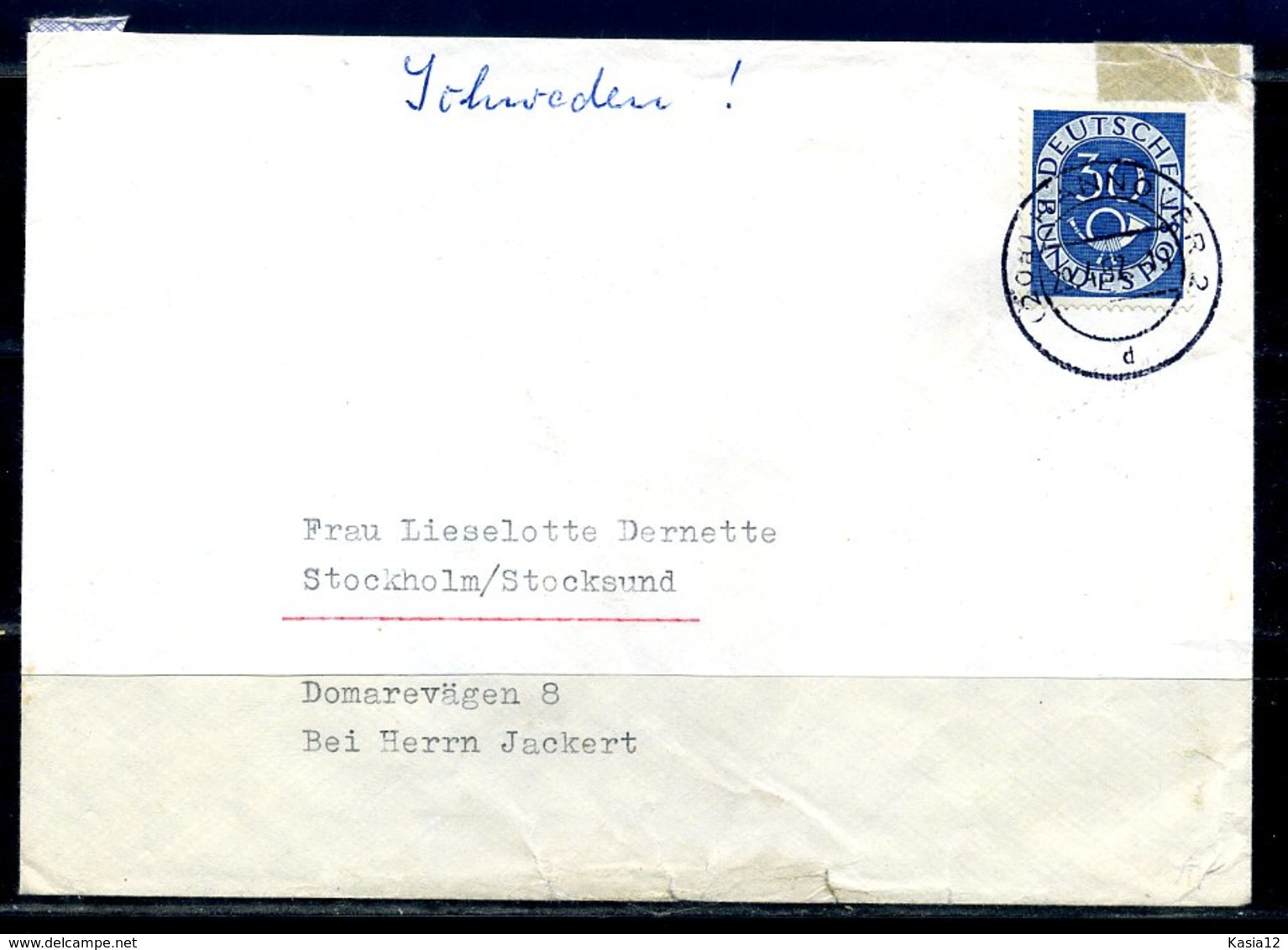 E24954)Bund 132 Auf Brief Nach Schweden - Covers & Documents
