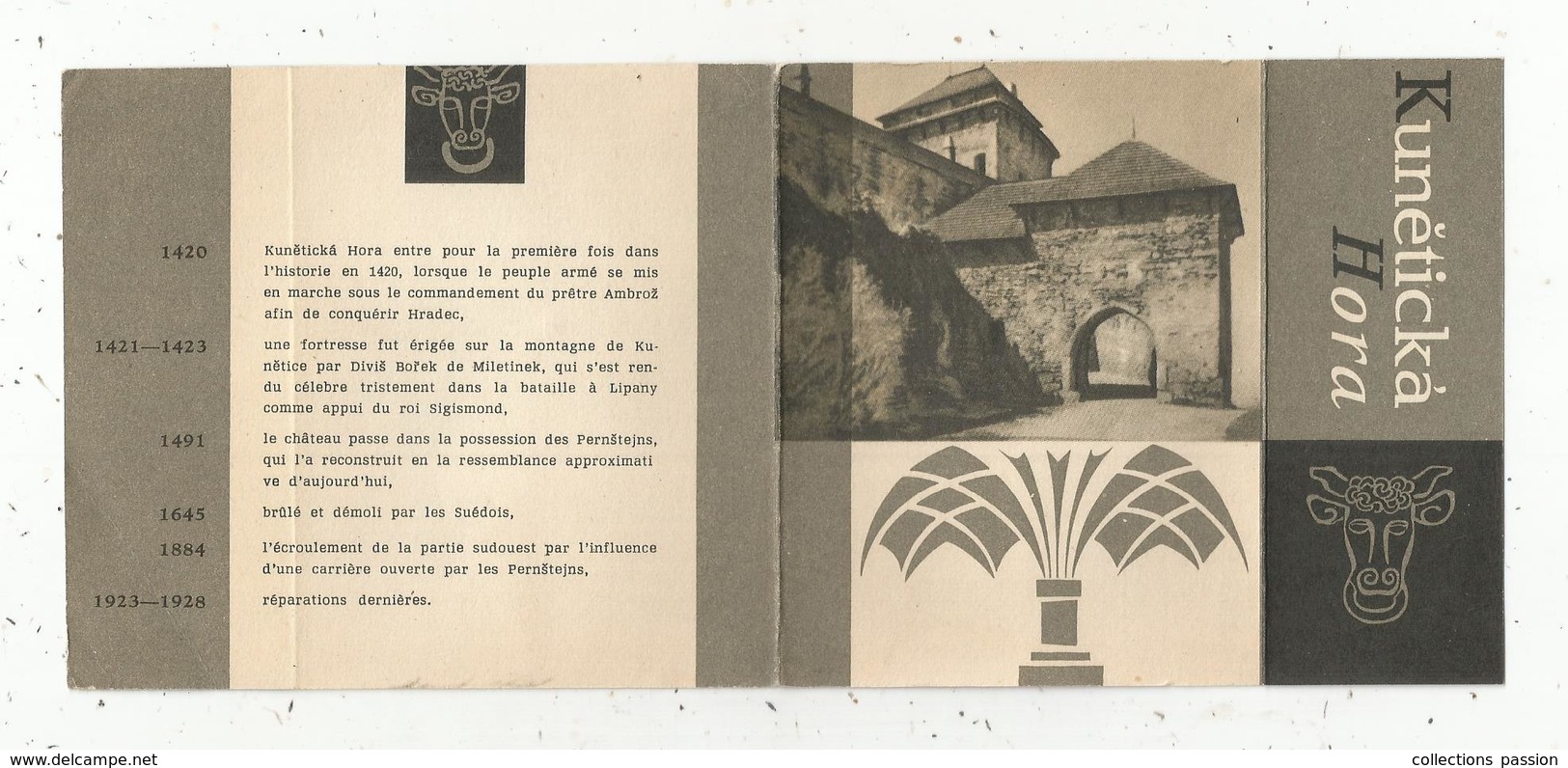 Dépliant Touristique , Tchécoslovaquie , Czechoslovakia , KUNETICKA HORA ,1965  , 2 Scans - Toeristische Brochures