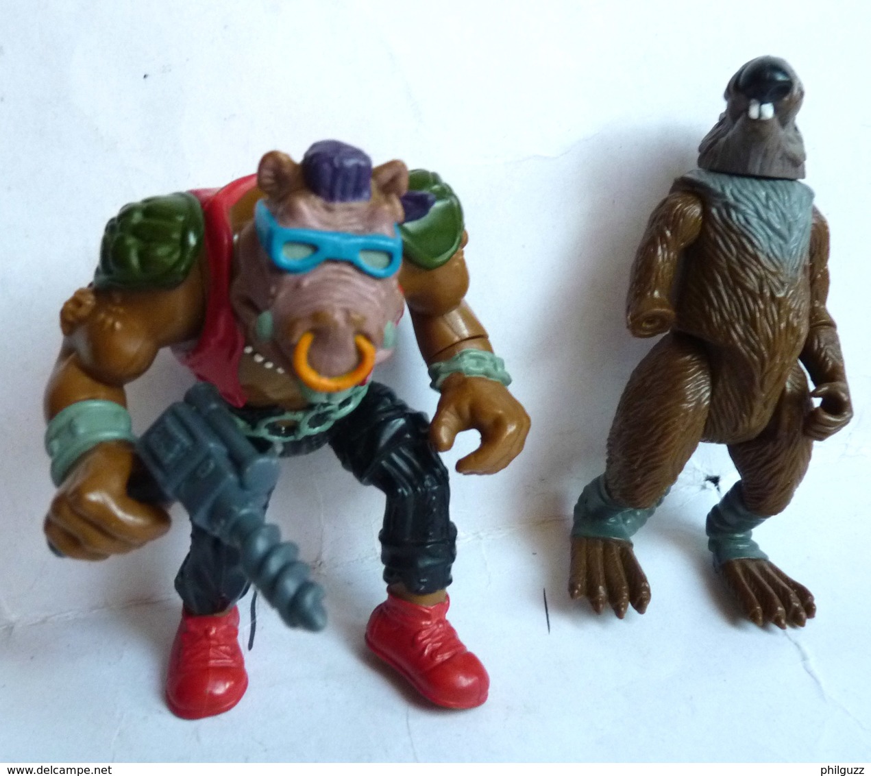 Rare FIGURINE TORTUES NINJA BEBOP + SPINTLER Cassé Offert 1988 - Teenage Mutant Ninja Turtles