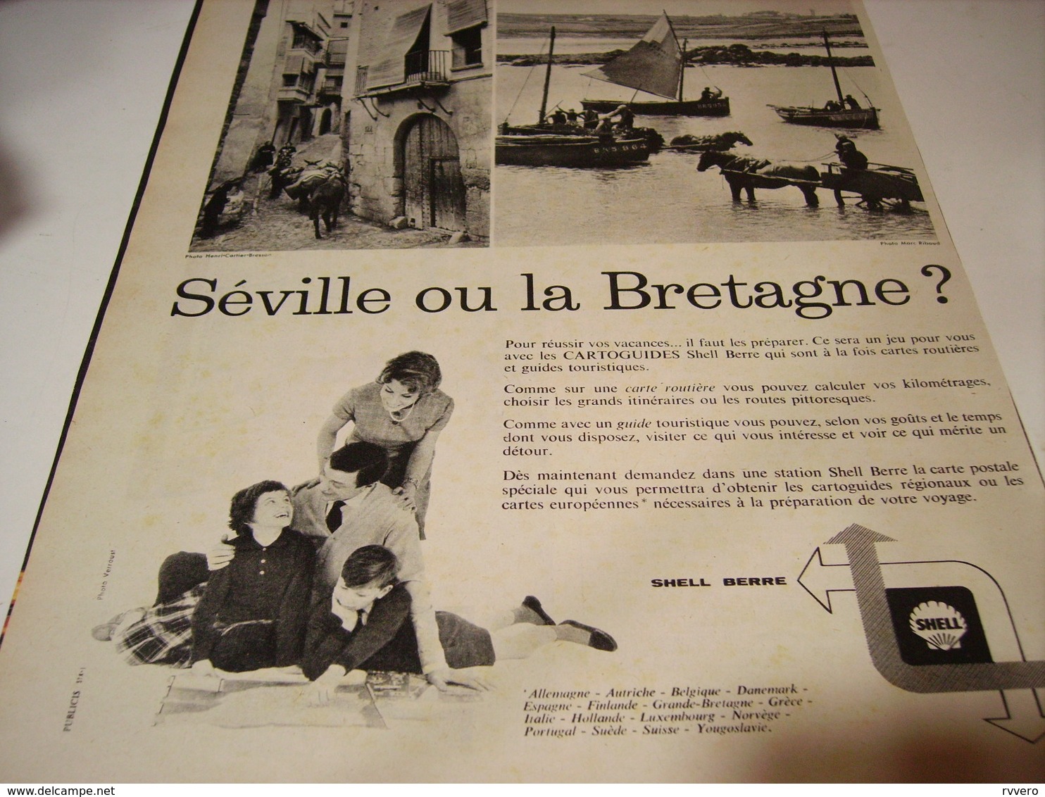 ANCIENNE PUBLICITE SEVILLE OU LA BRETAGNE CATOGUIDES  SHELL   1960 - Autres & Non Classés