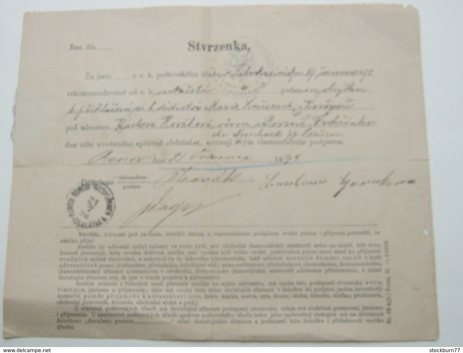 1898 , Postformular Aus LIBOCHOVITZE  Mit 10 Kreuzer Frankatur - Briefe U. Dokumente