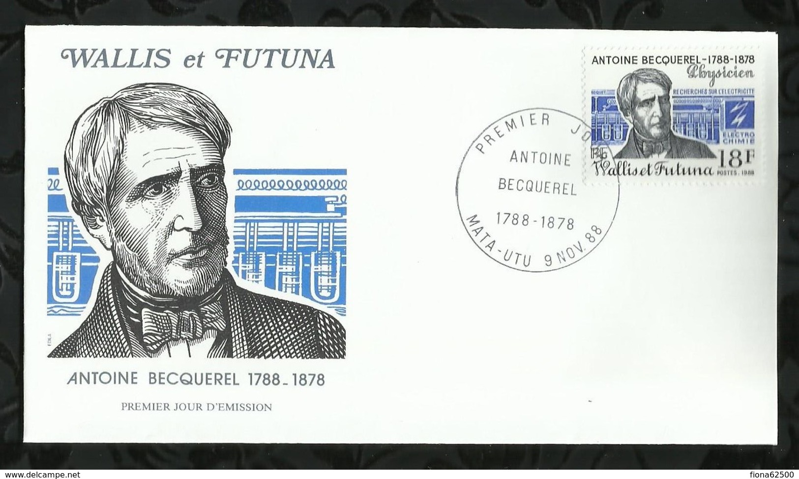 ANTOINE BECQUEREL . 09 NOVEMBRE 1988 . MATA - UTU . - FDC