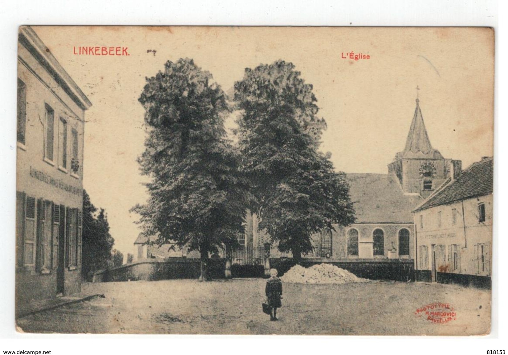 LINKEBEEK  L'Eglise  Marcovici 1919 - Linkebeek