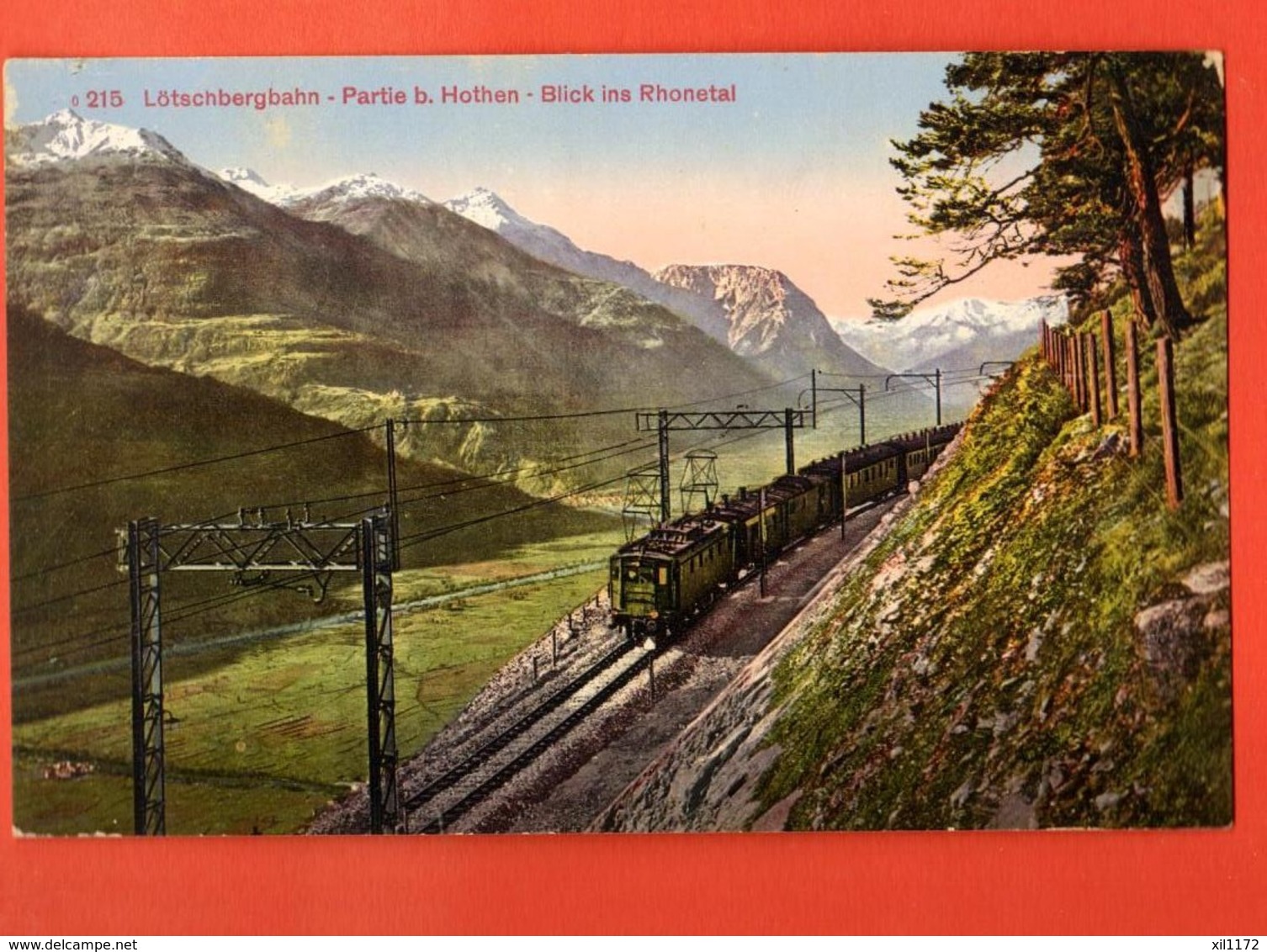EBK-21 Lötschbergbahn, Partie Bei Hothen. Blick Ins Rhonetal. Train, Zug. Photoglob 215 Nicht Gelaufen - Autres & Non Classés
